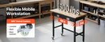 SucceBuy 48-inch Workbench 1500 lbs Capacity Garage Workbench with Drawer Storage & Wheels Workshop Bench on Wheels for Workshop