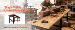 SucceBuy 5000 lbs Adjustable Workbench 72/96 x 24in Oak Wood Top Workstation with 4 AC Outlets Hardwood Worktable for Garage