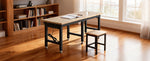 Amocart 5000 lbs Adjustable Workbench 72/96 x 24in Oak Wood Top Workstation with 4 AC Outlets Hardwood Worktable for Garage