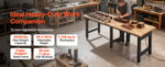 SucceBuy 5000 lbs Adjustable Workbench 72/96 x 24in Oak Wood Top Workstation with 4 AC Outlets Hardwood Worktable for Garage