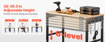 SucceBuy 48-Inch Adjustable Workbench 2000 lbs Load Work Bench with Power Outlet Wheels and Pegboard for Garage Workshop Home