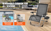 Charger l'image dans la visionneuse de galerie, Amocart Zero Gravity Chair Zero Gravity Recliner Lounge Chair Adjustable Anti Gravity Chair with Cushion Footrest and Cupholder
