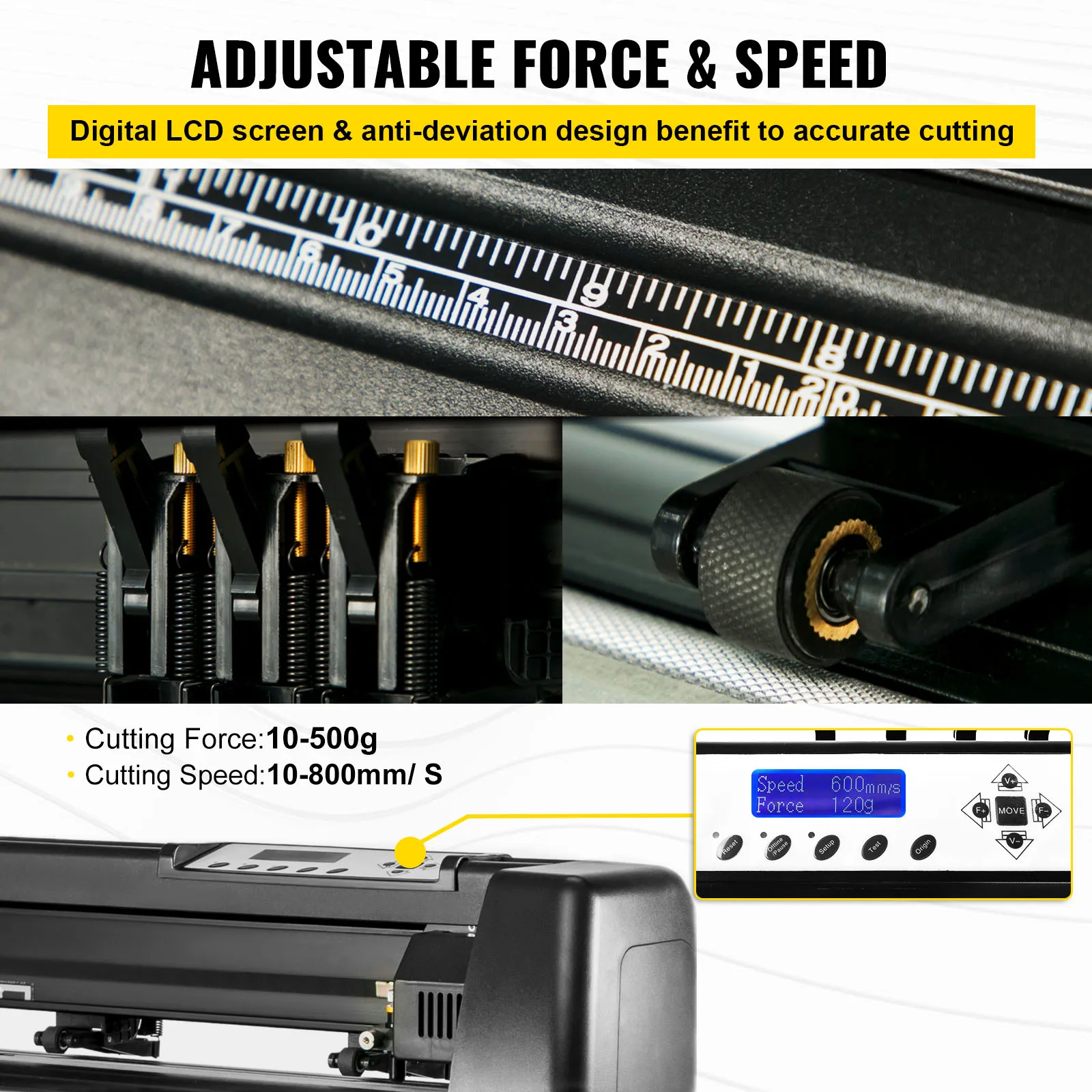 53Inch Vinyl Cutter Plotter Machine 1350mm Vinyl Cutting Plotter Signmaster LCD Screen for DIY Advertising Label Making - Image 6