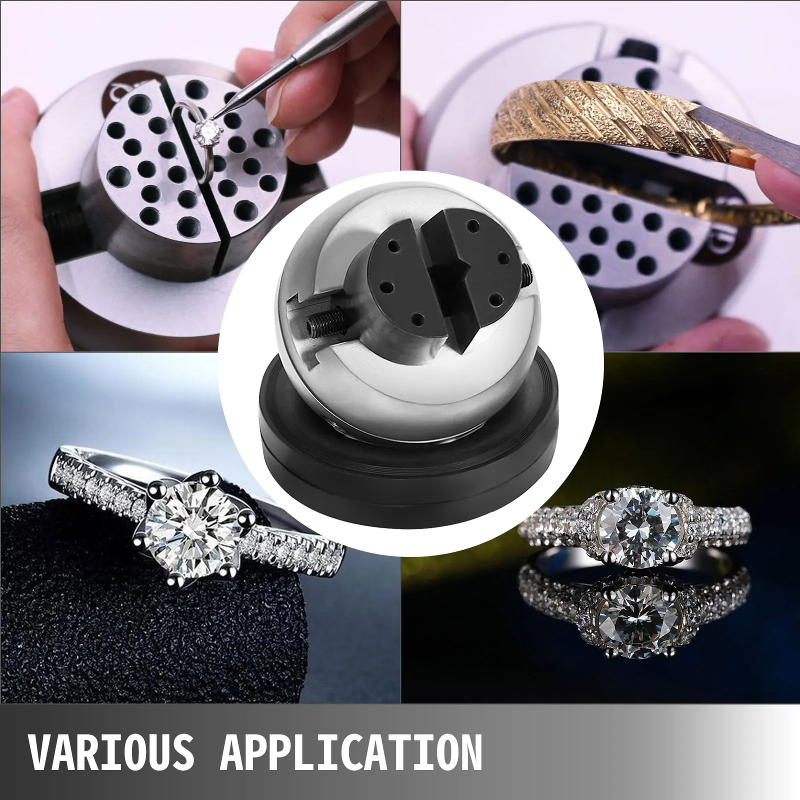 10Kg Full Set 5in Engraving Vise Standard Block Ball Inlaid Diamonds Jewelry Adjustable Setting Tool 34Pcs Attachments - Image 2