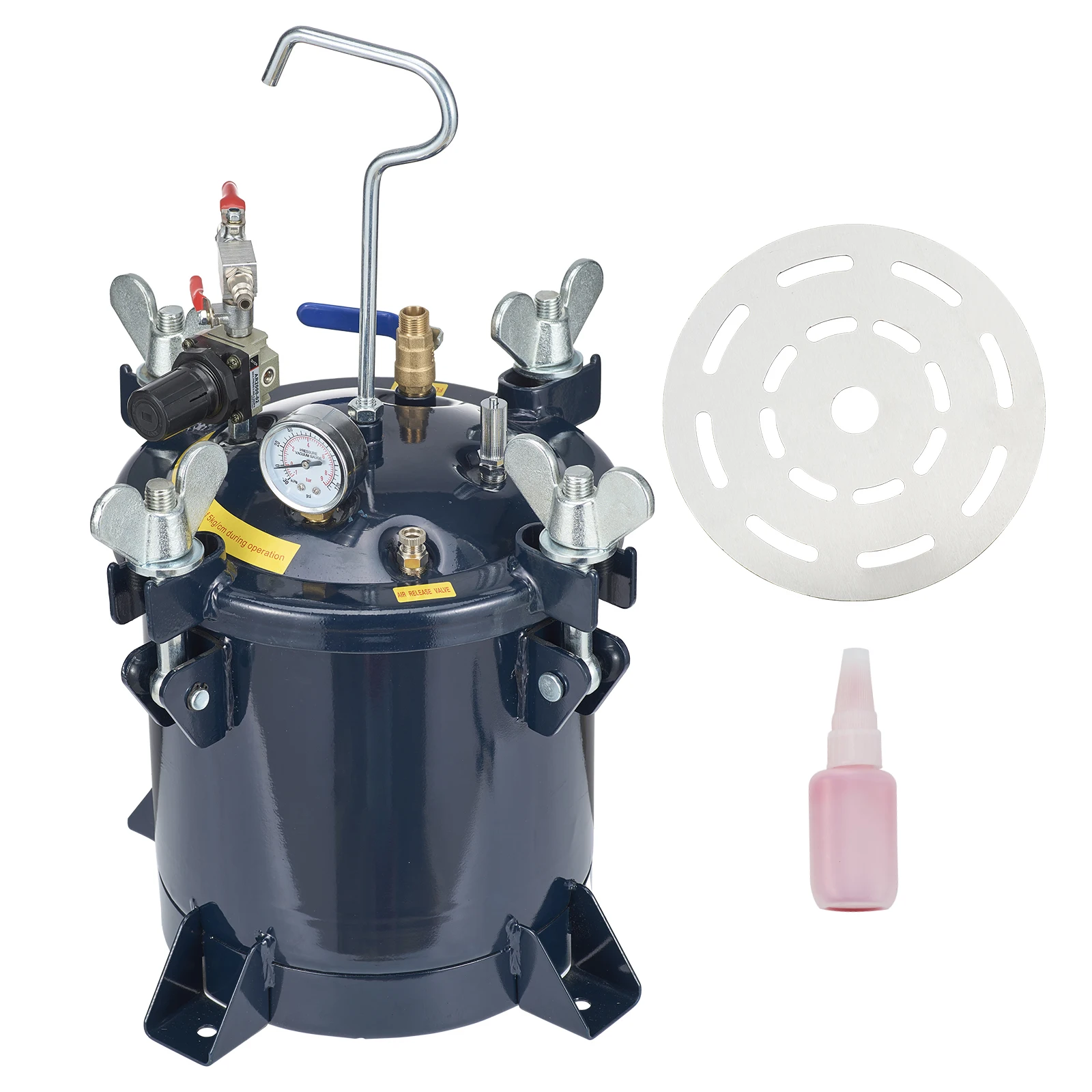 10L Spray Paint Pressure Pot Tank Air Paint Pressure Pot Metal Rack Leak Repair Sealant for Industry Home Construction