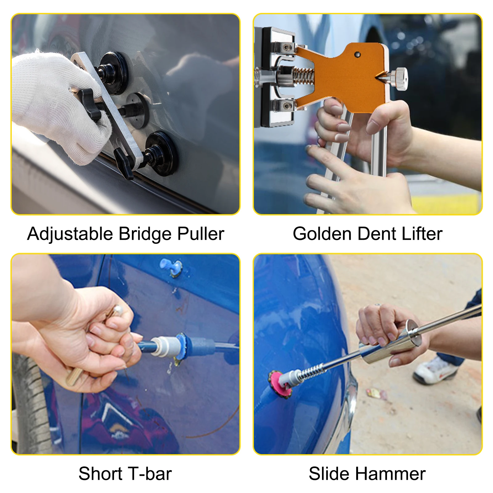 Paintless Dent Removal Rods Stainless Steel Rods Car Dent Repair Kit Glue Puller Kit for Auto Dent Removal Door Dings - Image 2