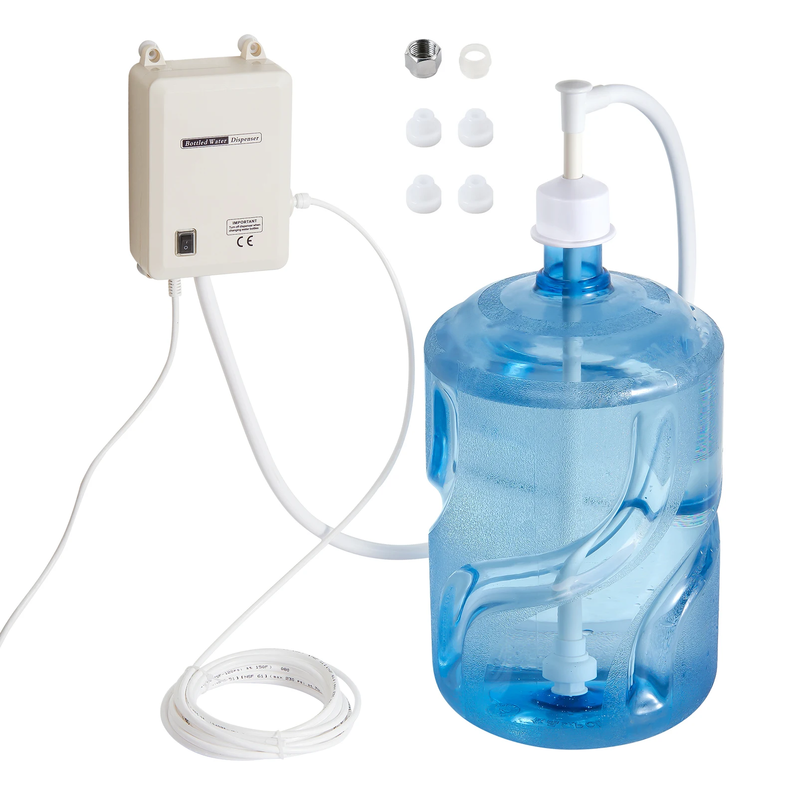 5 Gallon Bottled Water Dispenser Pump System Automatic Electric Single Inlet Compatible Use w/ Tea Machine Refrigerator
