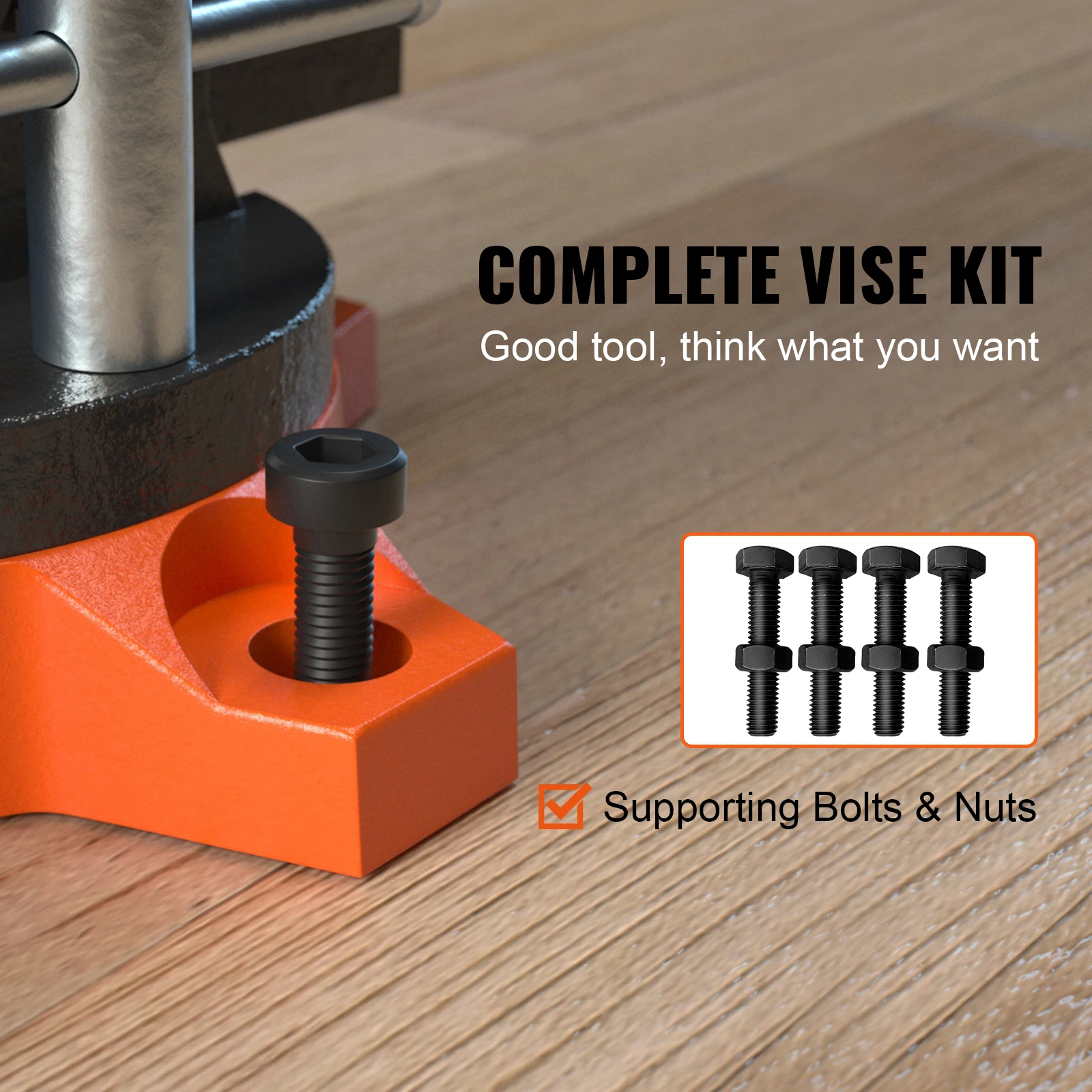 Bench Vise 4.5" 6" 6.5" Multipurpose, Swivel Base & Anvil Heavy Duty Cast Iron for Drilling, Conduit Cutting, Sanding - Image 4