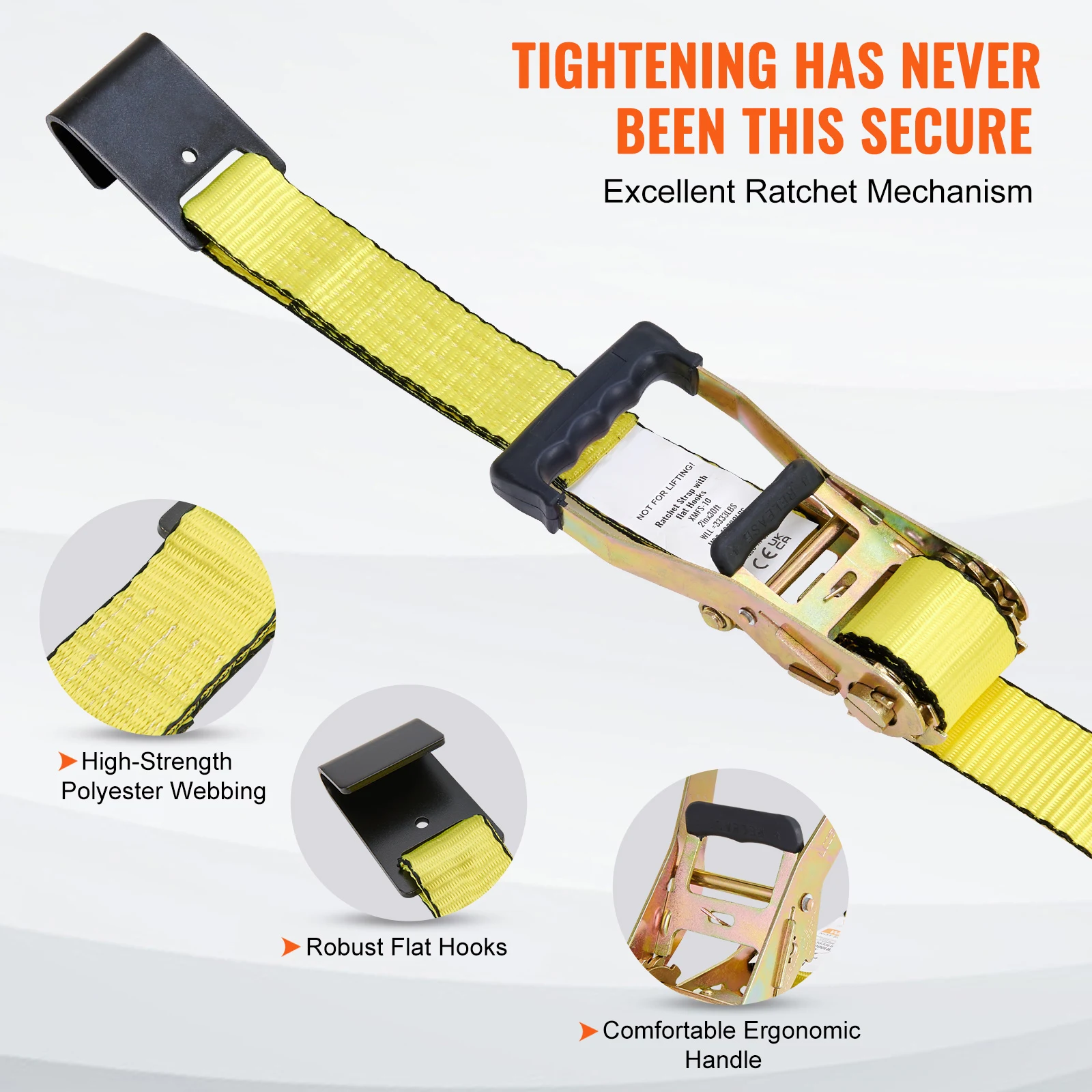 10pcs 10000Lbs Ratchet Tie Down Straps Ratchet with Heavy Track Spring Fittings for Moving Securing Cargo Motorcycle - Image 3