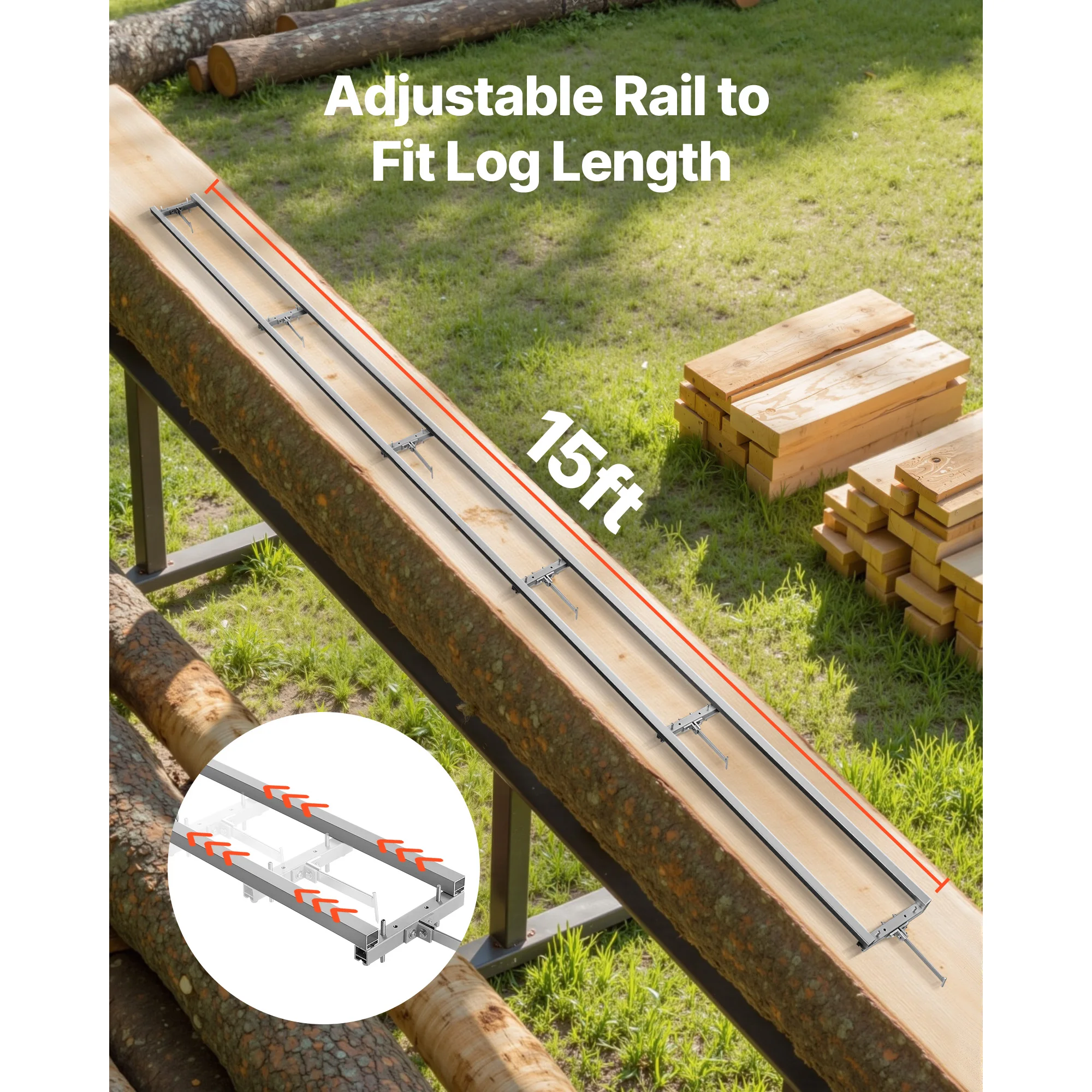 Rail Mill Guide System Saw Milling Rails System Works with Chainsaw Adjustable Rail Milling Guide Kit for Woodworkers - Image 5