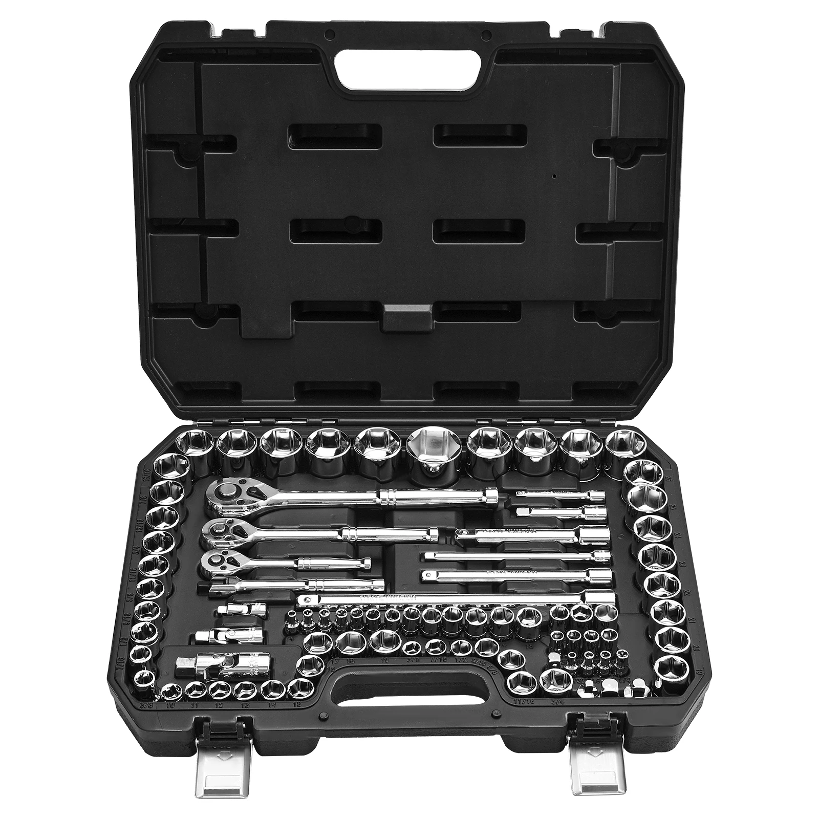Socket Set 86 Pieces 3/8 1/4 1/2in Drive Socket and Ratchet Set SAE Metric Mechanic Tool Kit with Ratchet Wrench