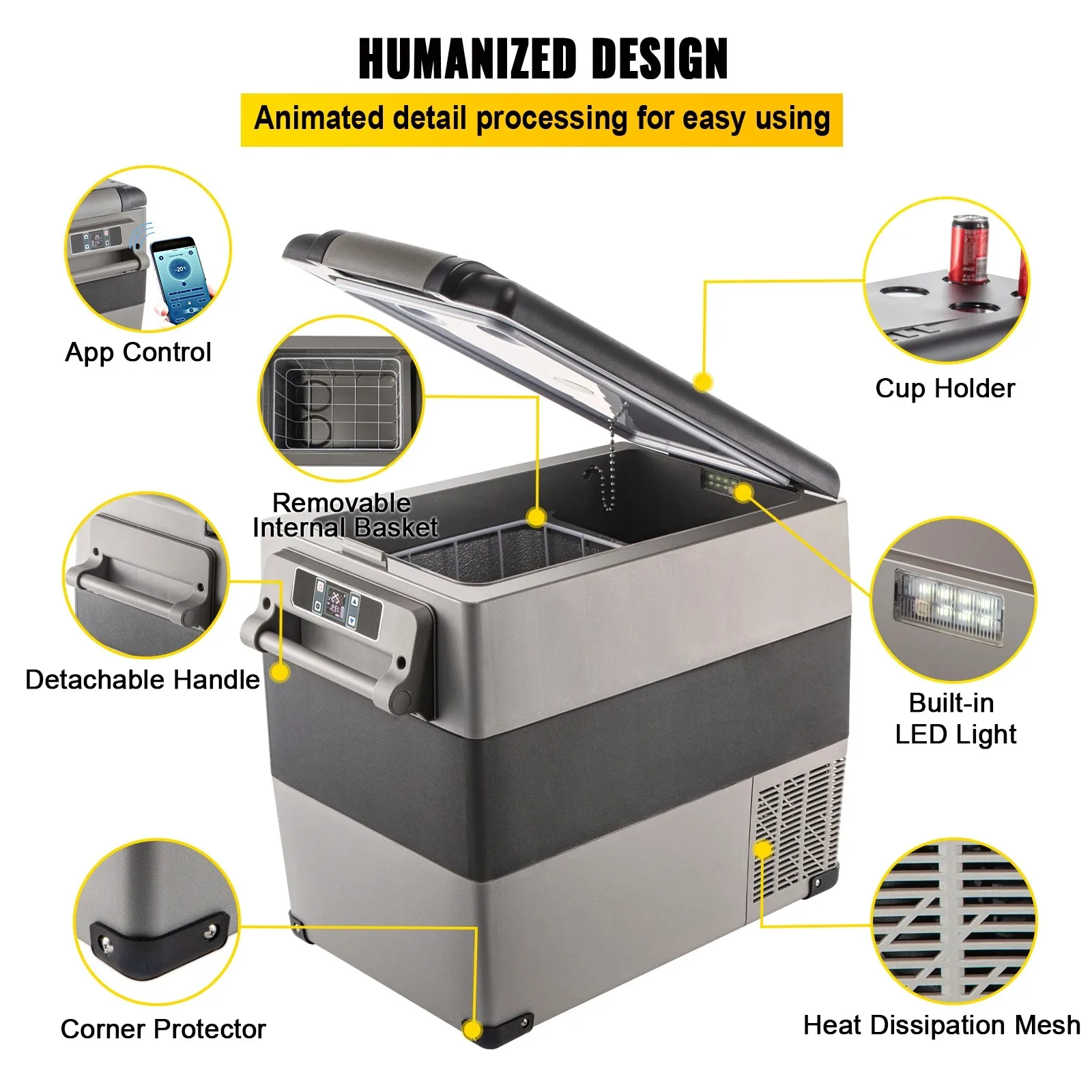 20L22L35L45L55L Car Refrigerator Mini Fridge Freezer Portable Compressor Cooler 12/24V DC 110-240V Ice Box for Camping - Image 6