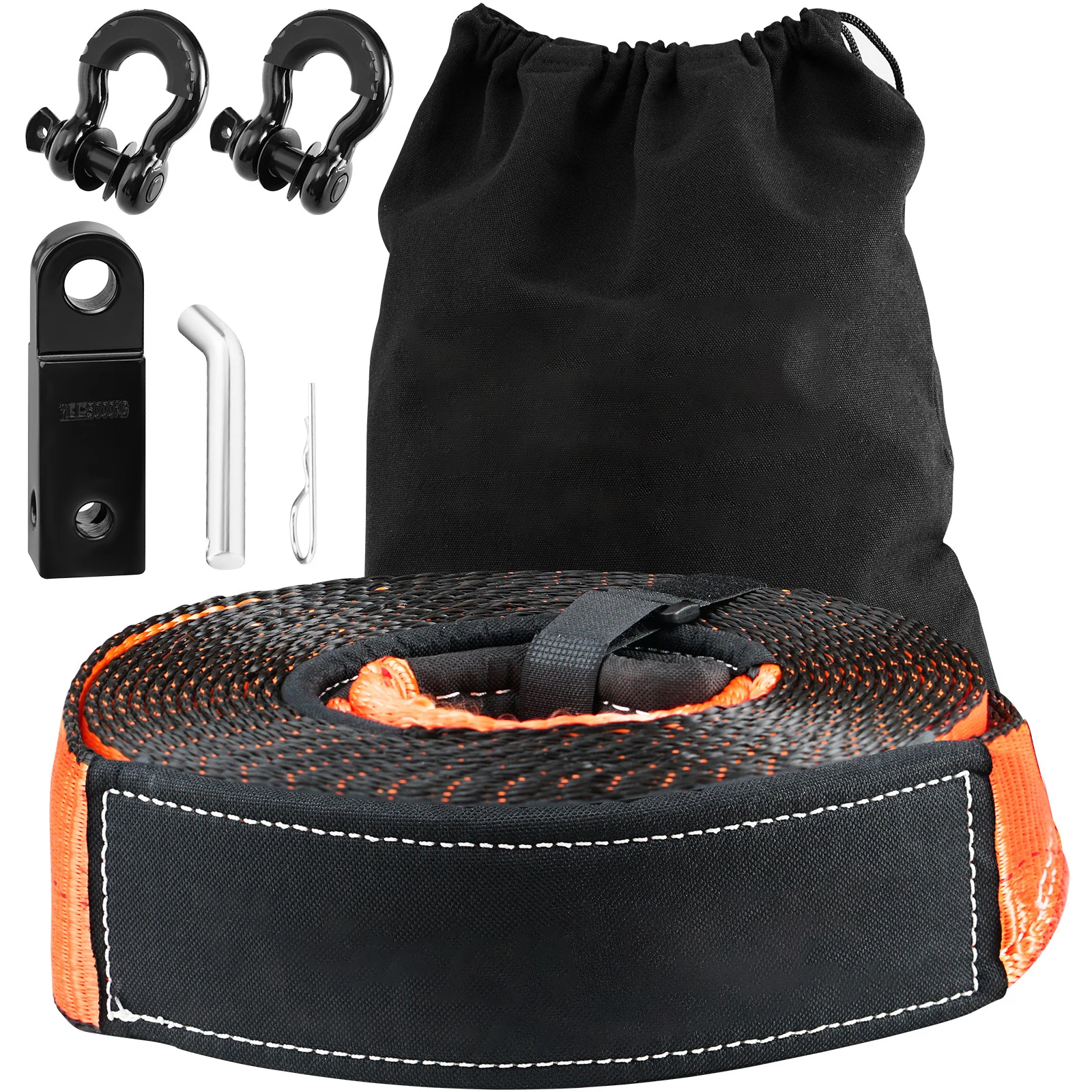 Off-Road Recovery Kit 3"x30' Heavy Duty Winch Recovery Kit with 30,000 lbs Tow for ATVs Jeeps Off-Road Vehicles Trucks