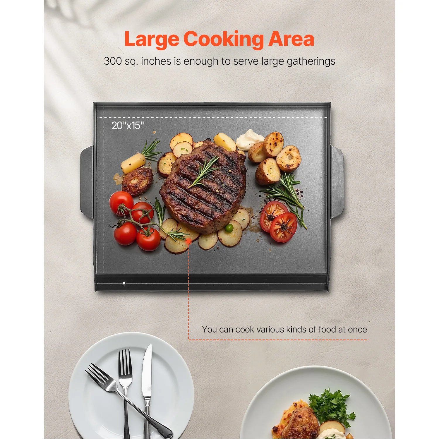 Carbon Steel Griddle Universal Flat Top Rectangular Plate Gas Grill Griddle for BBQ Grill Portable Family Cookware - Image 6