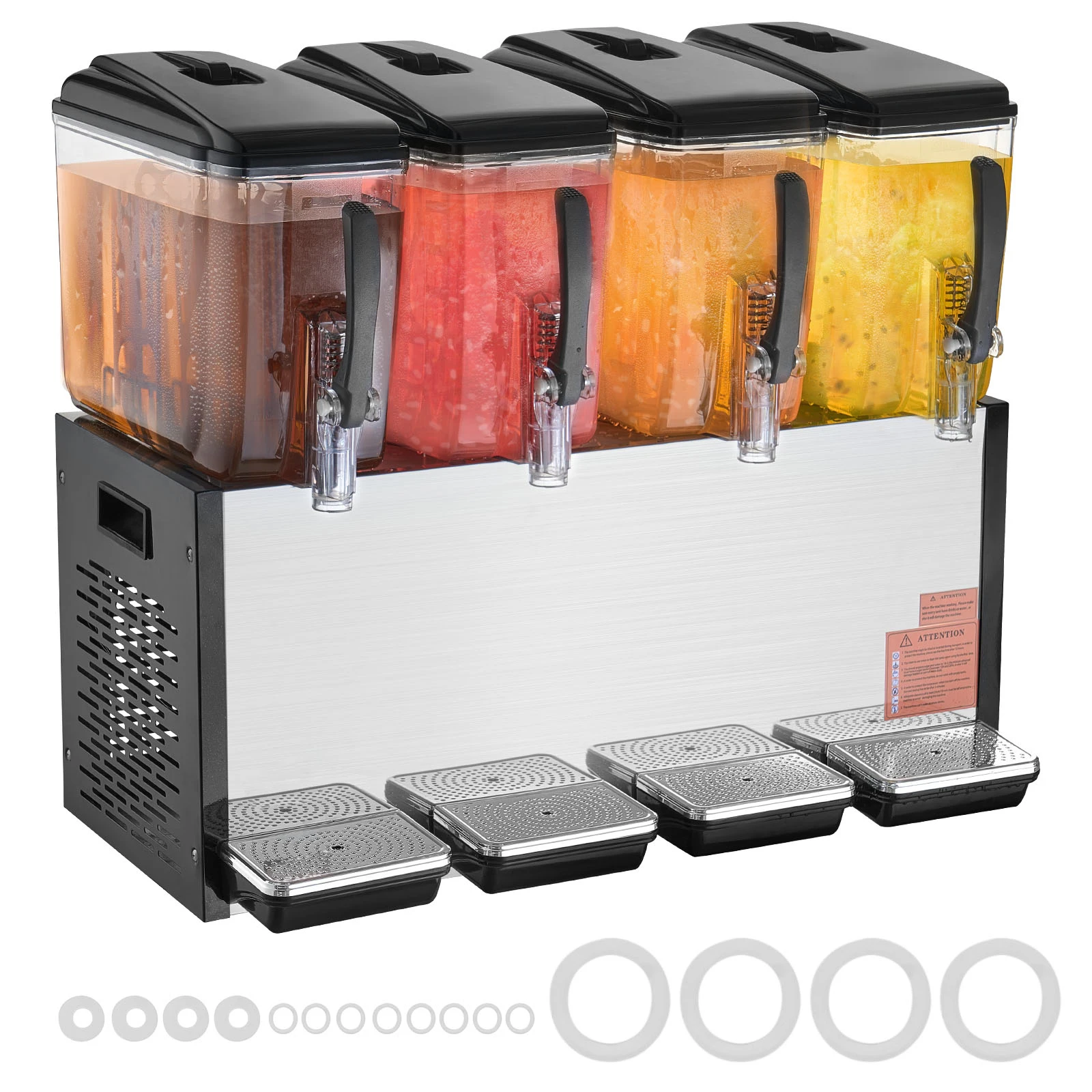 Commercial Beverage Dispenser 4 Tanks 10L/12L Per Tank Juice Dispenser Stainless Steel Ice Tea Drink Machine