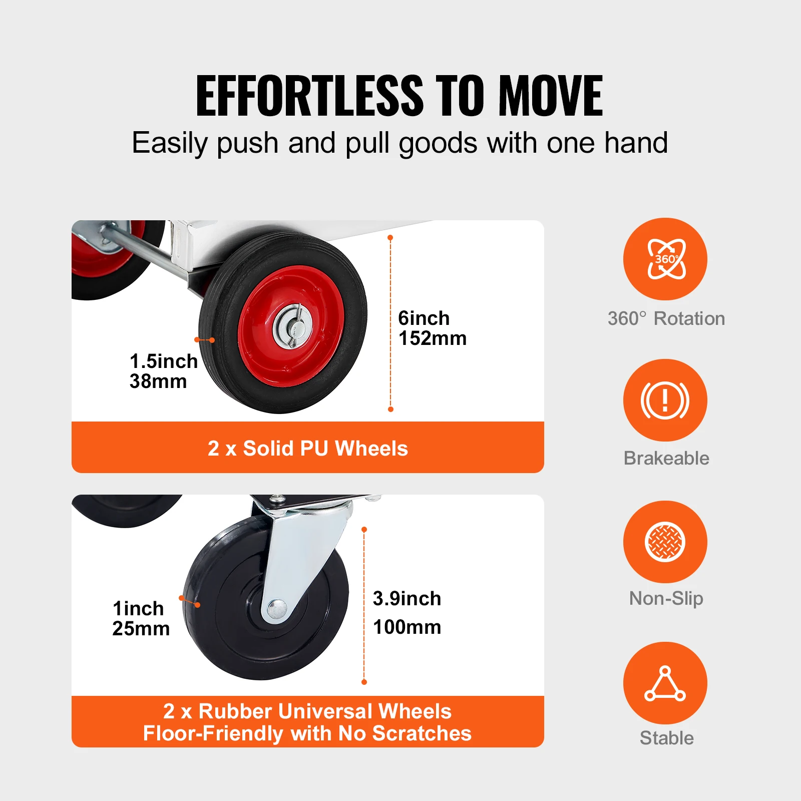 400 lbs Folding Hand Truck Lightweight Dolly with Wheels Foldable Luggage Utility Cart for Warehouse Transport Moving - Image 3