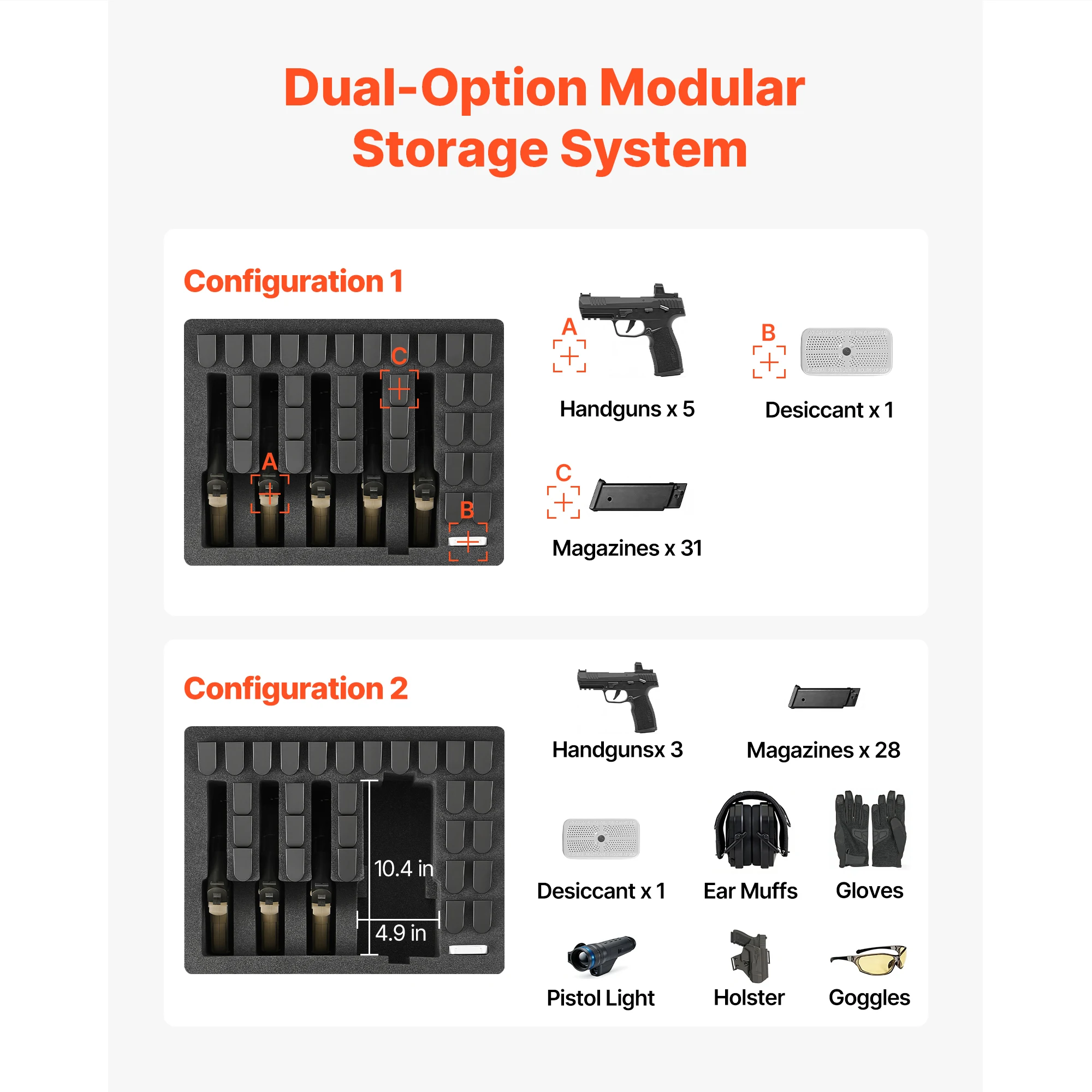 Hard Pistol Case Hard Gun Case with XPE Foam Lining Waterproof Pistol Box with Customizable Interior for Gun Lenses - Image 2
