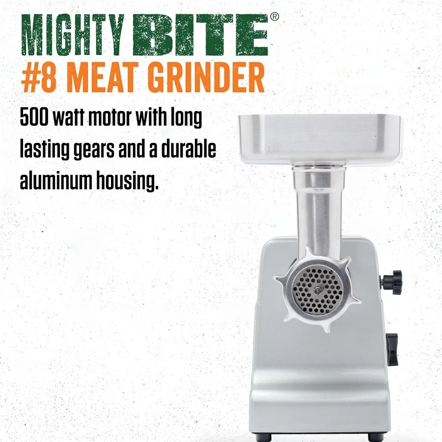 MightyBite 8 Meat Grinder 500 Watt Aluminum Electric Meat Grinder Machine HighEfficiency Kitchen Tool for Home Use Perfect for - Image 2
