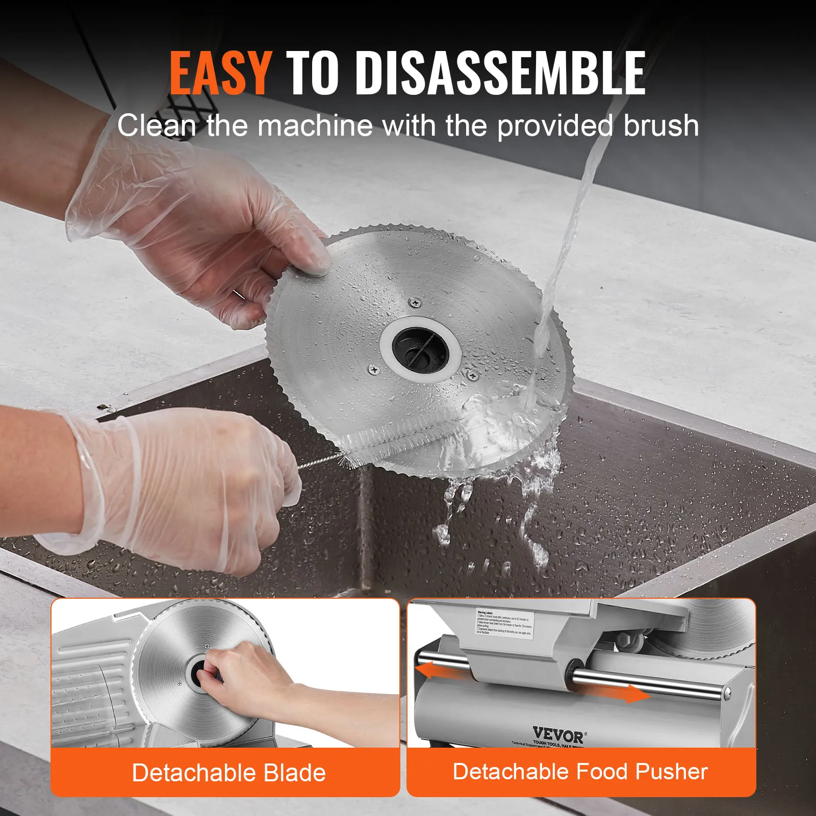 Meat Slicer Electric Deli Food Slicer SUS 420 Stainless Steel Blade and Blade Guard Adjustable Thickness for Home Use - Image 5
