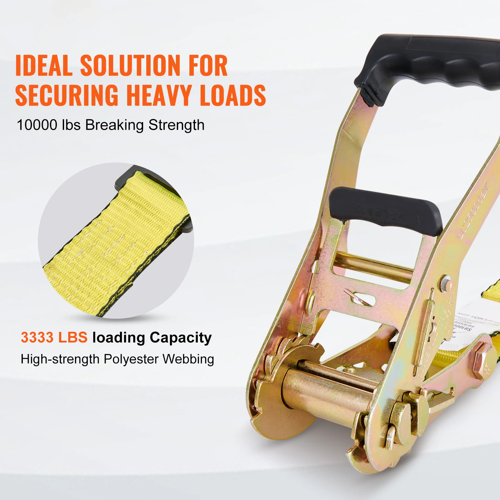 10pcs 10000Lbs Ratchet Tie Down Straps Ratchet with Heavy Track Spring Fittings for Moving Securing Cargo Motorcycle - Image 2