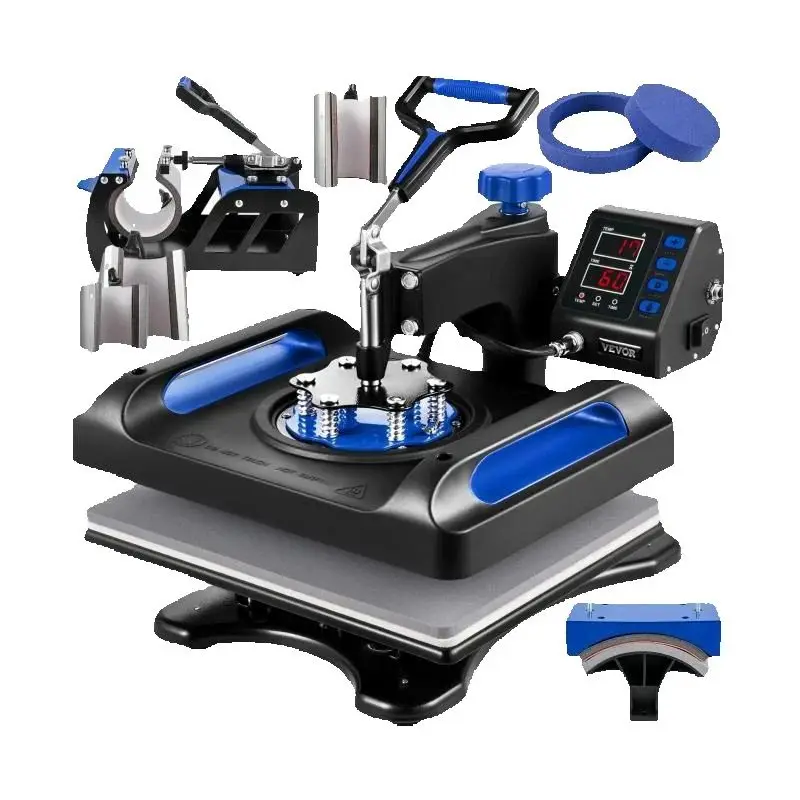 30*38CM 8 in 1 Combo Upgrade Heat Press Machine 360° Rotation Sublimation Printer Cap Shirt Mug Plate 2D Heat Transfer