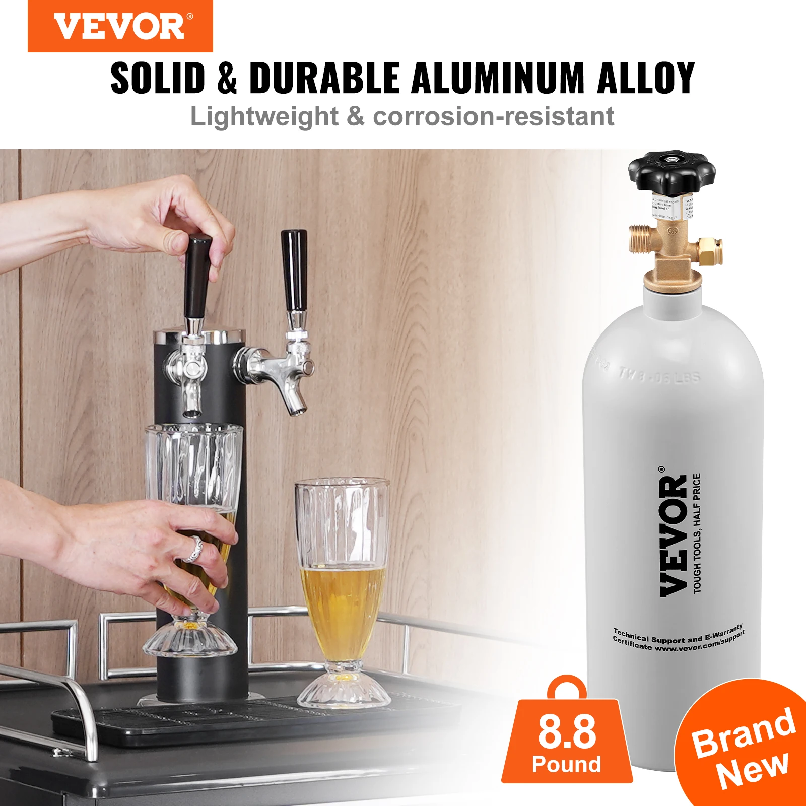 5 Lbs CO2 Tank Aluminum Gas Cylinder Brand New CO2 Cylinder with Gray Spray Coating CO2 Tank with CGA320 Valve - Image 2