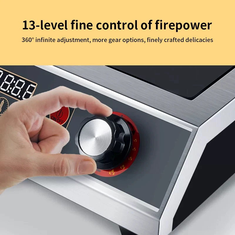3600W high-power 220V single-head induction cooker button control maximum load-bearing 50KG black crystal pane - Image 3
