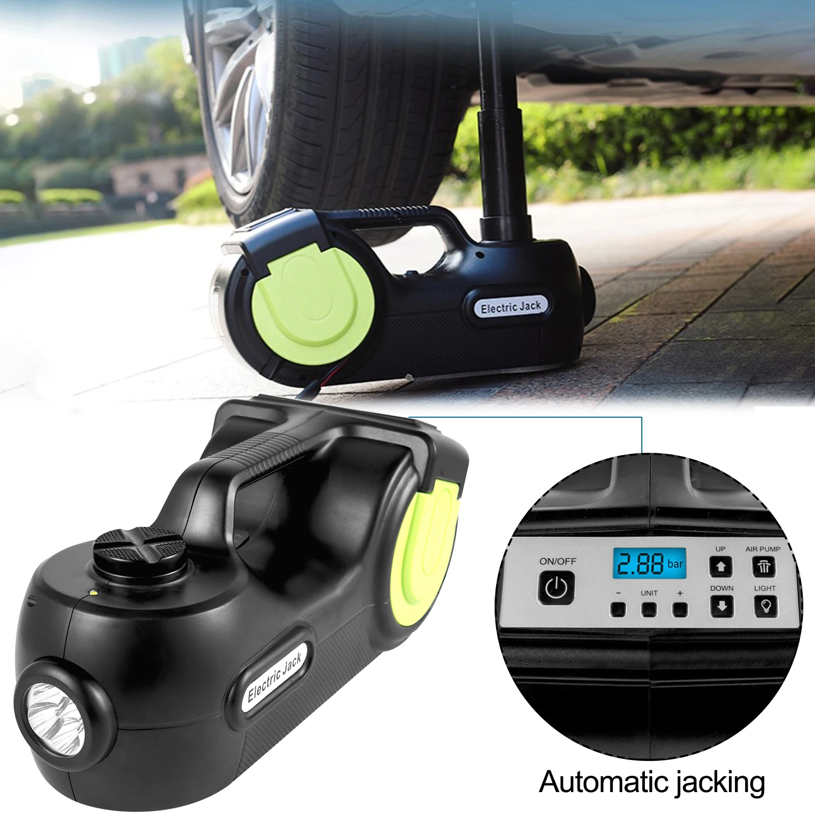 Electric Car Jack 5T Car Jack Hydraulic Electric Floor Jack with Electric Impact Wrench for SUV MPV Sedan Truck Repair - Image 3