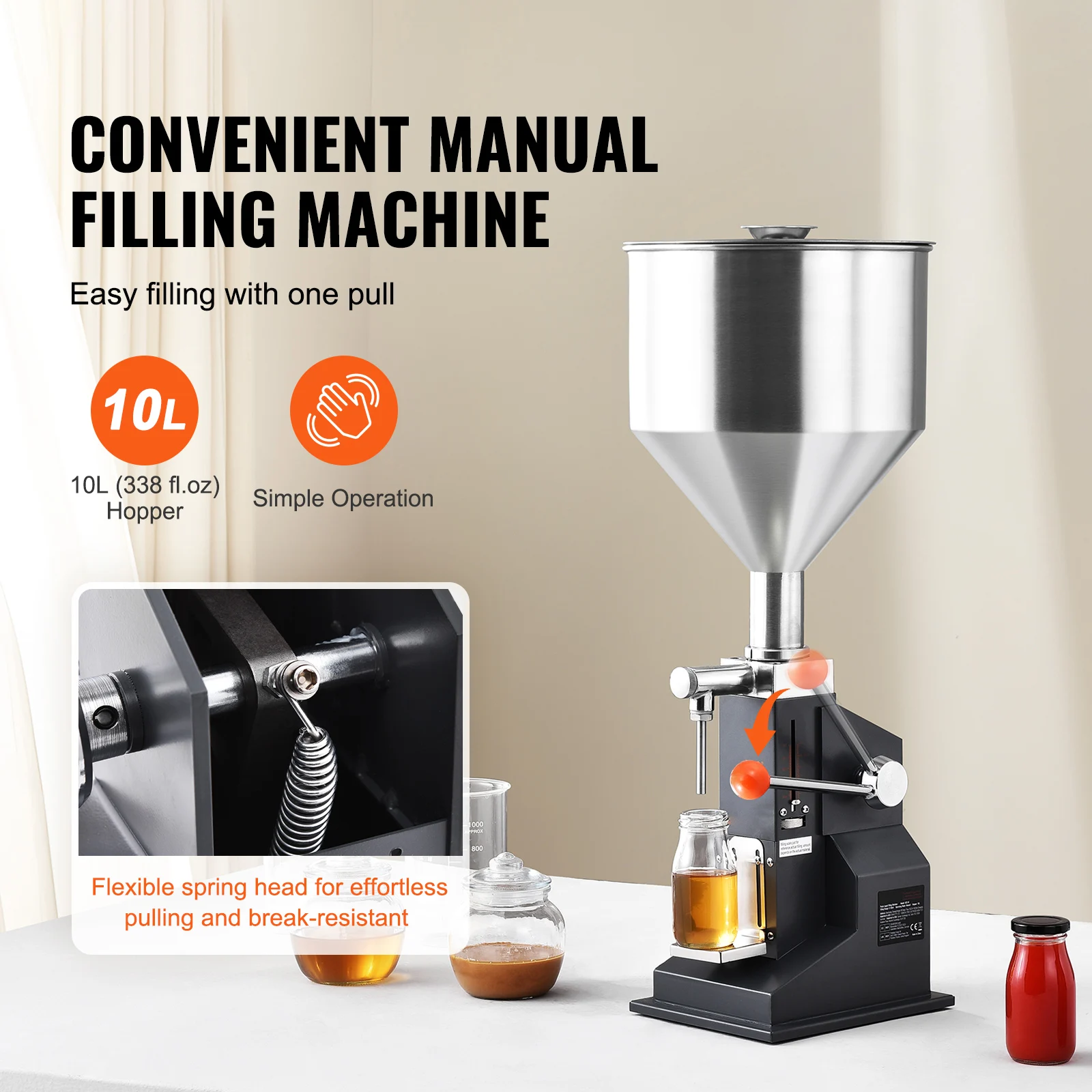 5-50/100ml A03 Manual Paste Liquid Filling Machine Bottle Liquid Filler with Pedal for Water Juice Cosmetic Milk Oil - Image 2