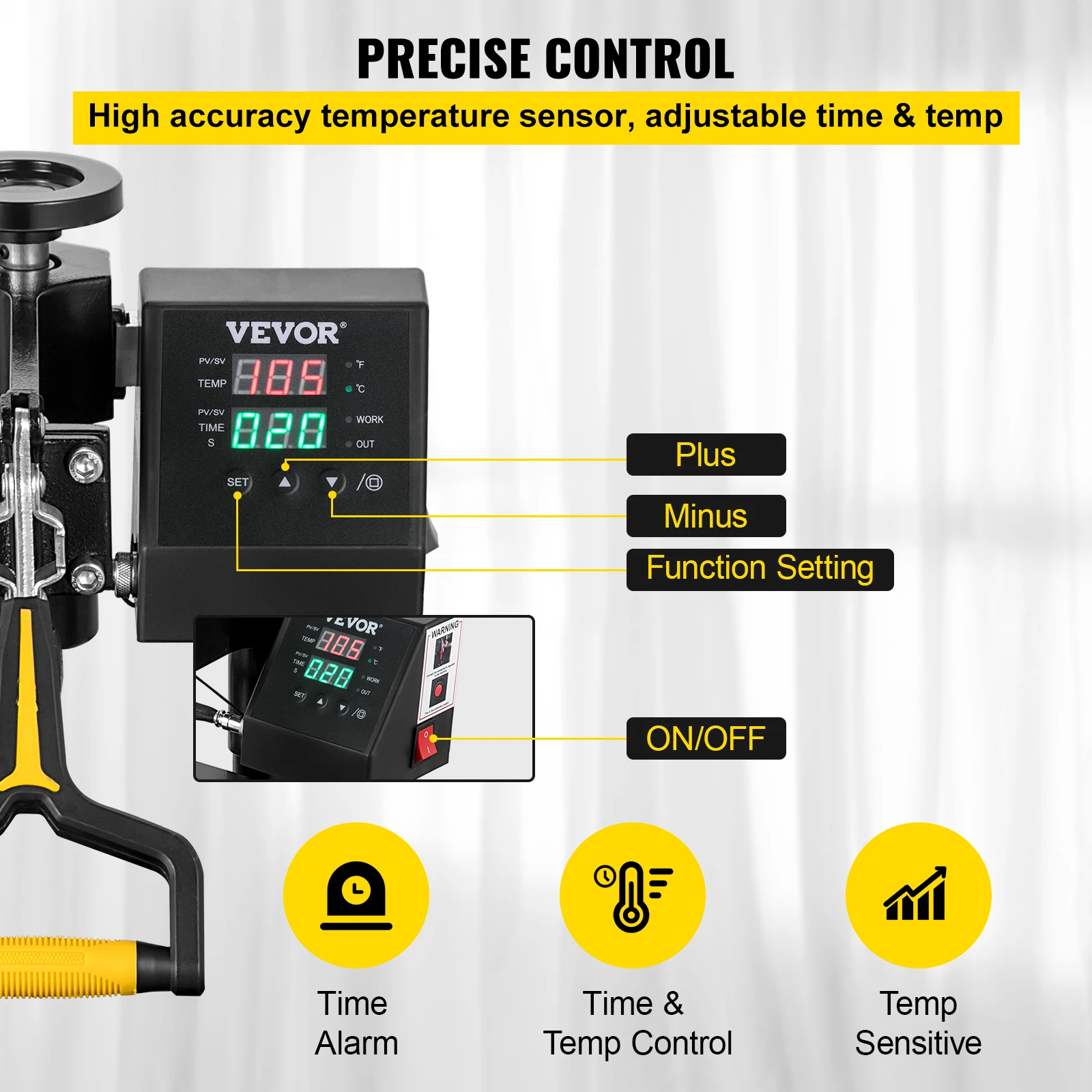2In1 Heat Press Machine 38*38CM Multifunctional 360° Swing-Away Digital Sublimation Printer Transfer DIY T-shirt Cap - Image 4