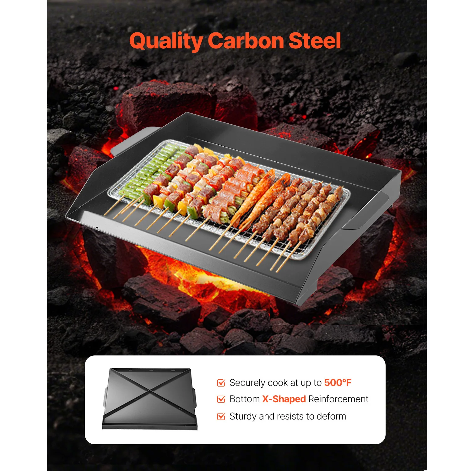Carbon Steel Griddle Universal Flat Top Rectangular Plate Gas Grill Griddle for BBQ Grill Portable Family Cookware - Image 3