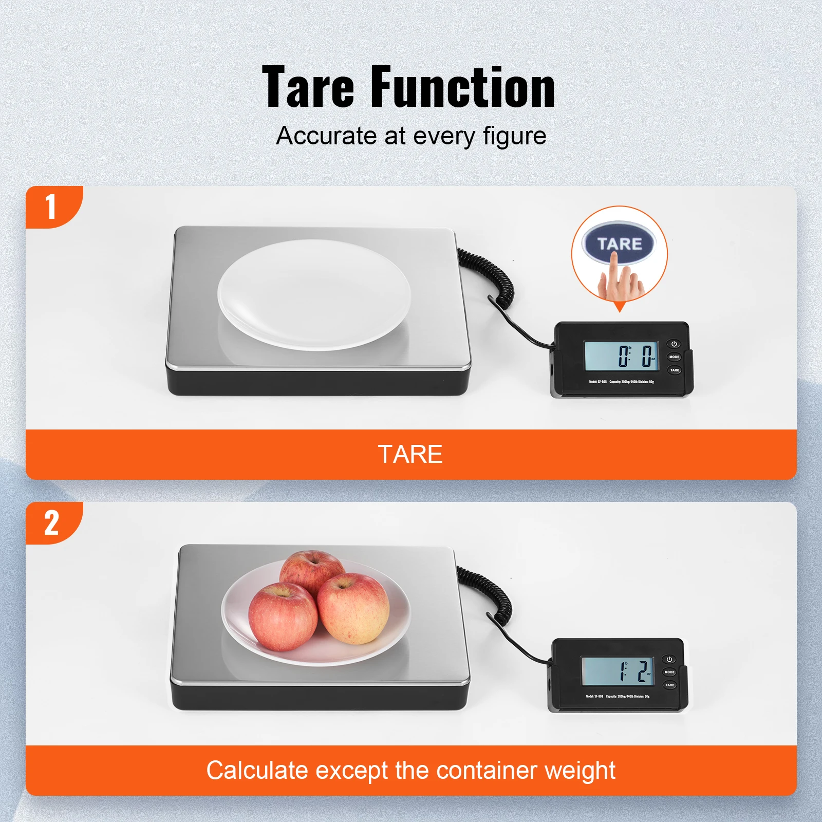 440lbs Digital Shipping Scale with Timer Tare Function HD LCD Screen Portable Package Postal Scale for Home Post Office - Image 6