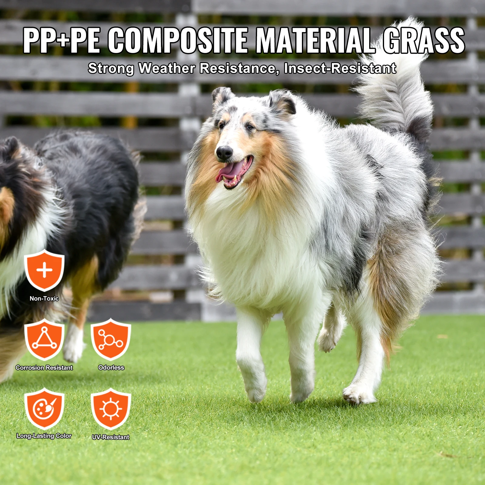 Artifical Grass Rug Green Turf 1.38/1.57" Fake Door Mat Outdoor Patio Lawn Decoration Easy to Clean with Drainage Holes - Image 3
