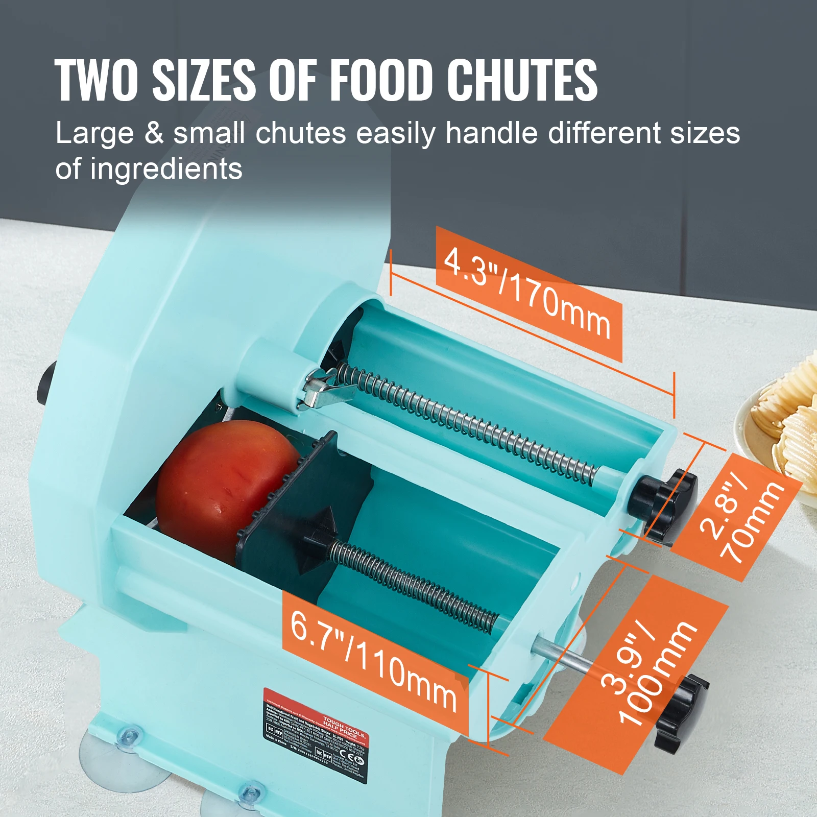 Manual Vegetable Fruit Slicer 0-0.5"/0-12mm Adjustable Commercial Slicer Machine Stainless Steel Blade Food Cutter - Image 6