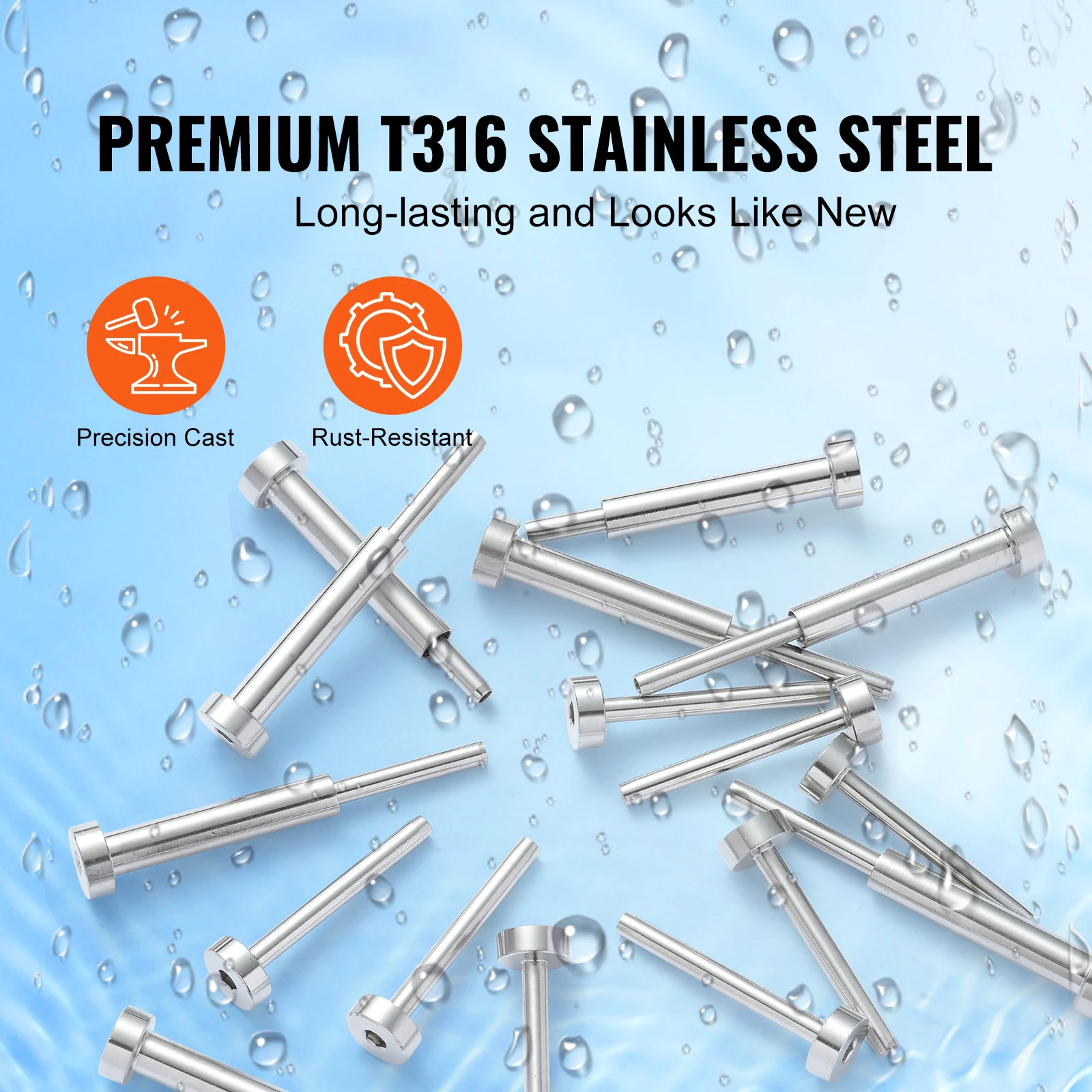 20/30/40 Pack Invisible Cable Railing kit T316 Stainless Steel 1/8" Invisible Receiver and Swage Stud End for Post - Image 4
