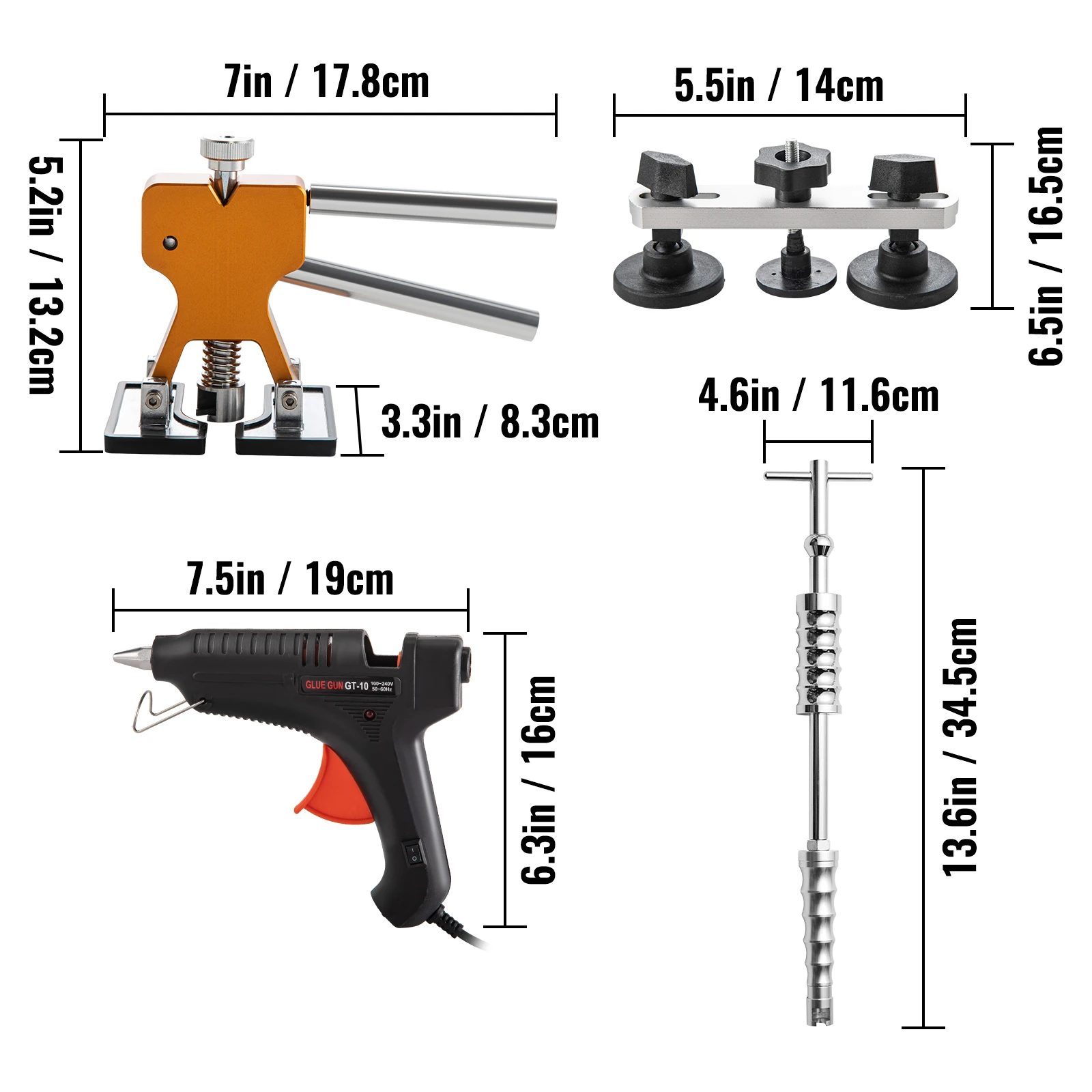 Paintless Dent Removal Rods Stainless Steel Rods Car Dent Repair Kit Glue Puller Kit for Auto Dent Removal Door Dings - Image 6