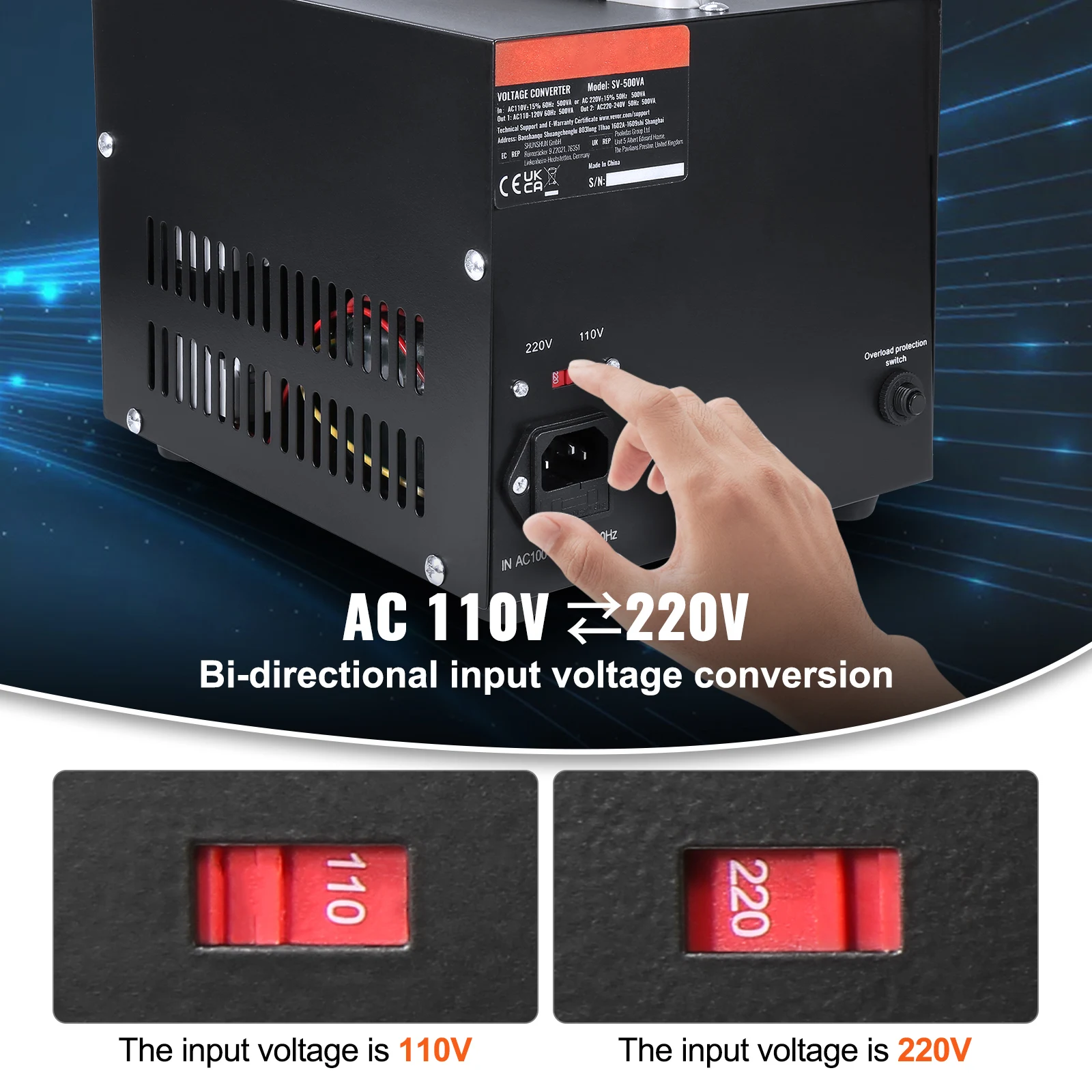 Voltage Converter Transformer 2000VA/3000VA/5000VA Heavy Duty Step Up/Down Transformer with US&EU Outlet 5V USB Port - Image 3
