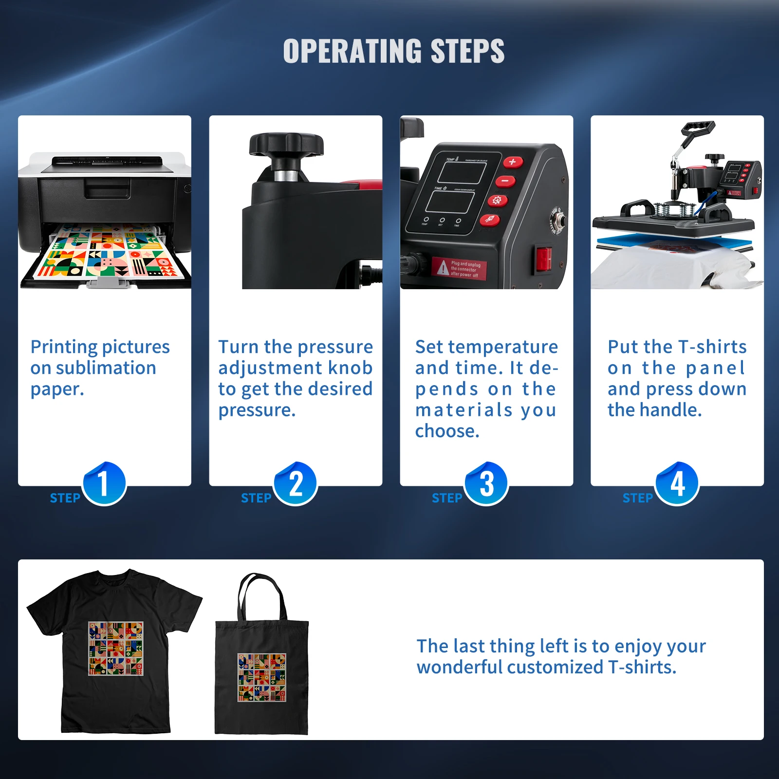 Heat Press 5in1 Heat Press Machine 12x15in Clamshell Sublimation Transfer Printer Digital Precise Temperature Control - Image 6