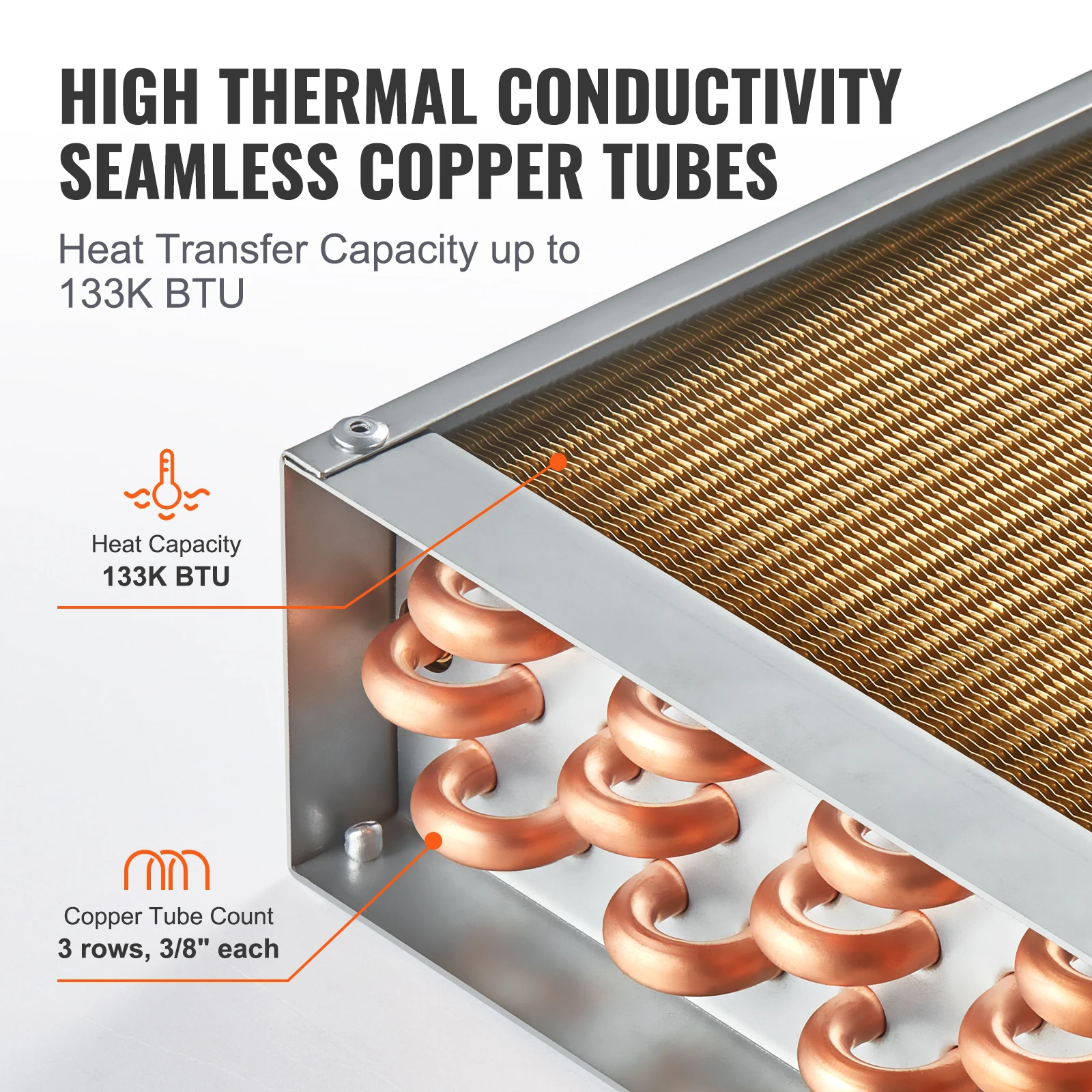 Heat Exchanger Water to Air 18"x 20" for Outdoor Wood Furnaces Residential Heating and Cooling and Forced Air Heating - Image 4