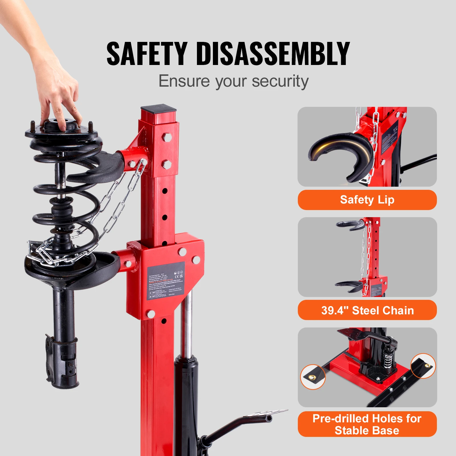 Strut Spring Compressor 4.5 Ton/9920 LBS Hydraulic Jack 1 Ton Rated Compression Force Auto Strut Coil Spring Compressor - Image 5