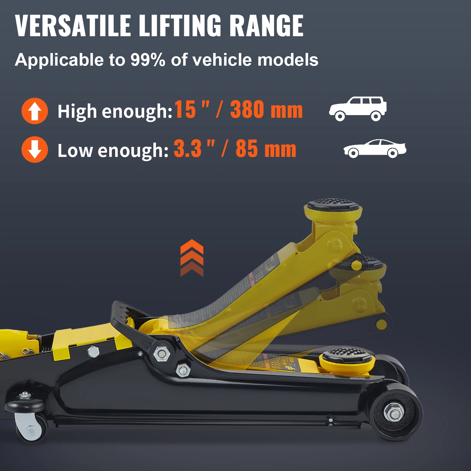 2.5T Floor Hydraulic Jack Pneumatic Low Profile Floor Jack Heavy-Duty Steel Racing Floor Jack with Piston Lift Pump - Image 4