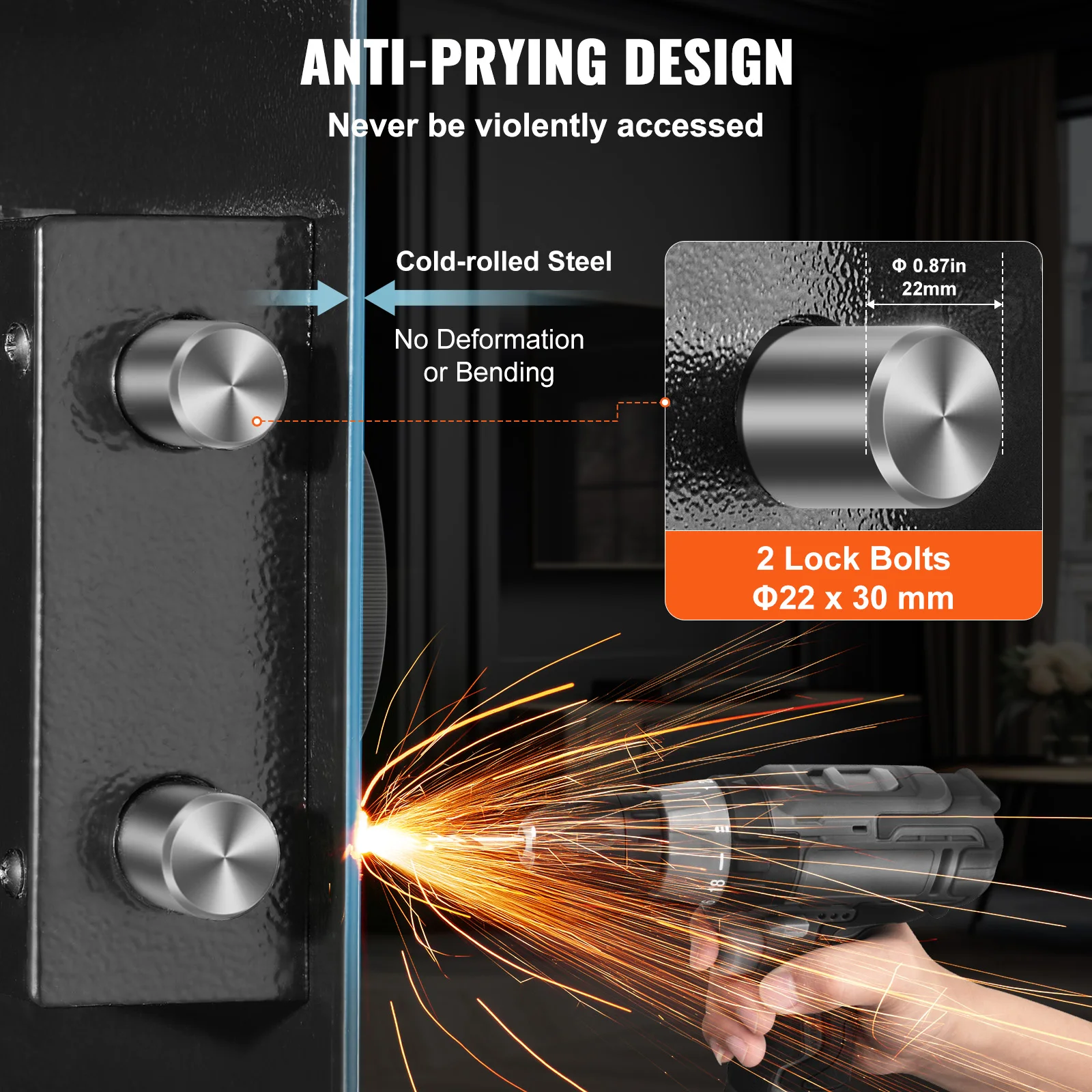 Tall Wall Safe 3/4-Tier Hidden Wall Safe w/ Keypad Q235 Cold-Rolled Steel In Wall Safe for Money Jewelry Passport Home - Image 4