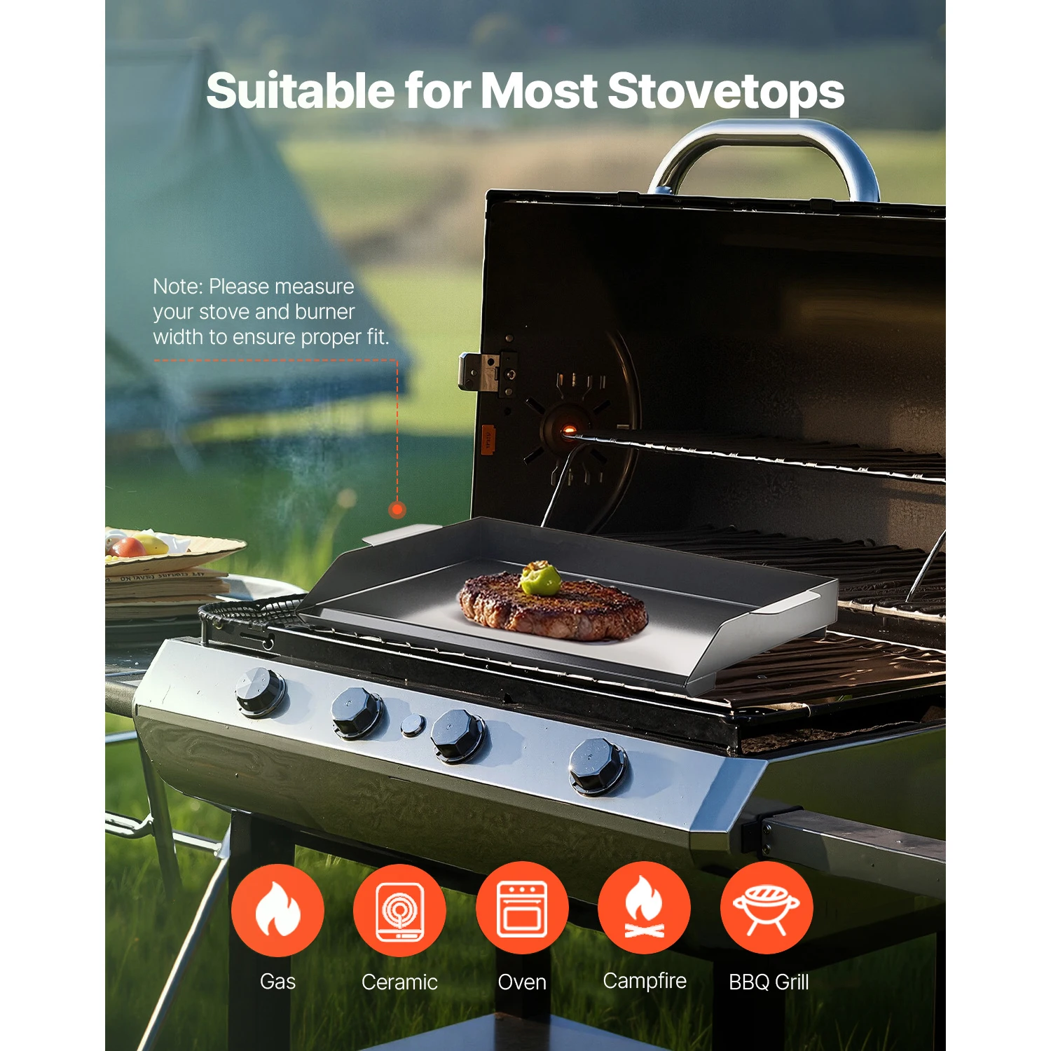 Carbon Steel Griddle Universal Flat Top Rectangular Plate Gas Grill Griddle for BBQ Grill Portable Family Cookware - Image 4