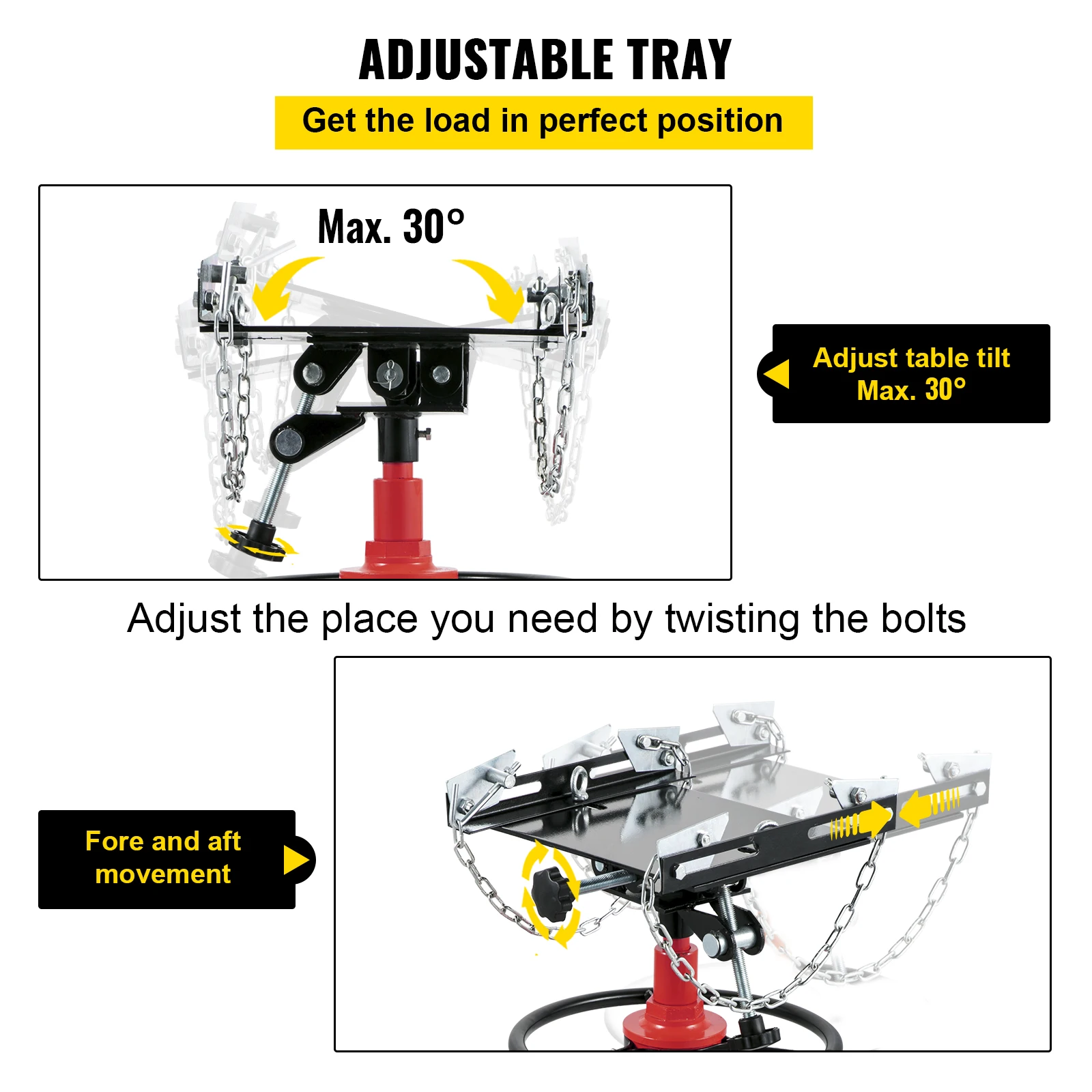 Transmission Jack, Hydraulic Telescopic Transmission Jack 2-Stage Floor Jack Stand with Foot Pedal, Fit for Garage/Shop - Image 5