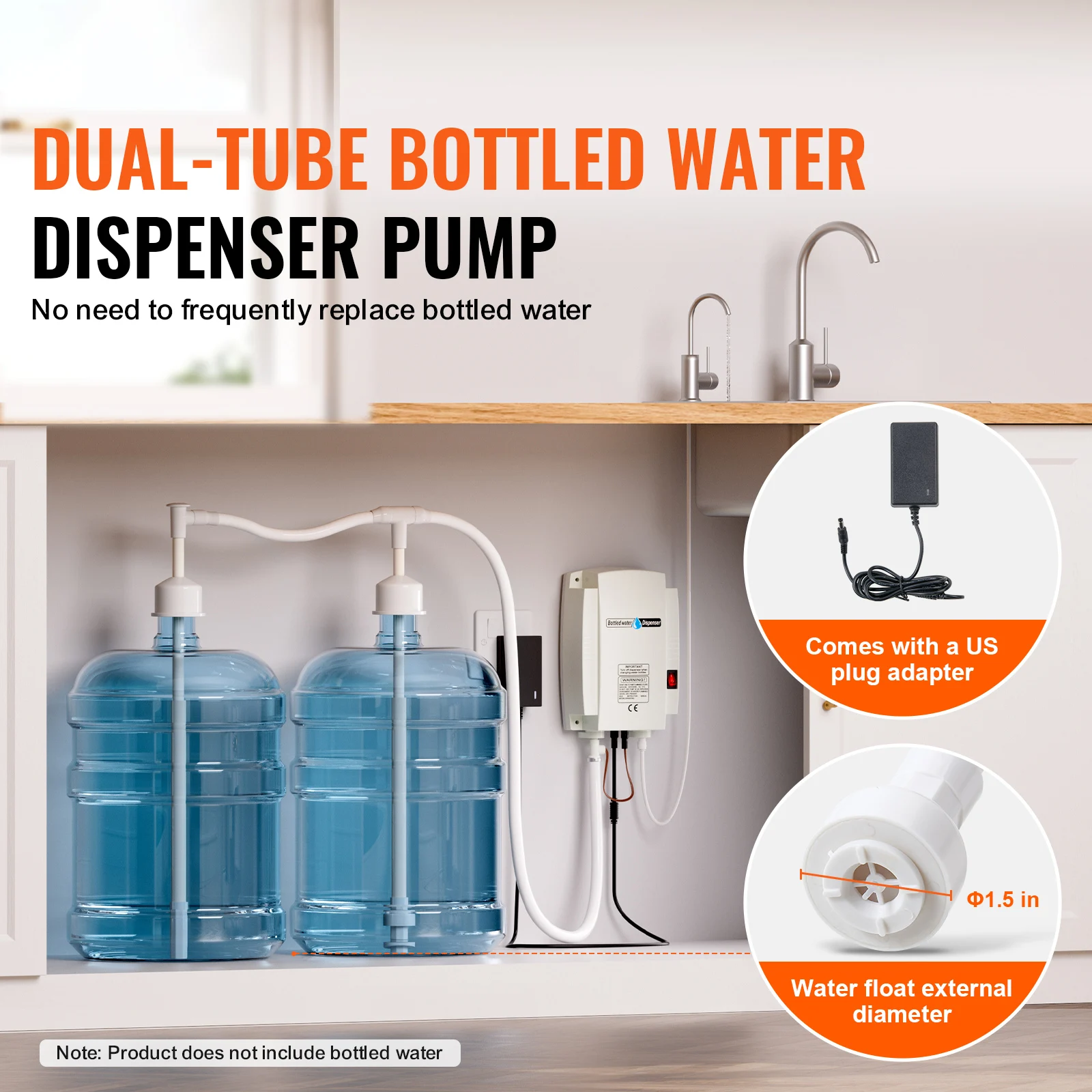 2x5Gal Bottled Water Dispenser Pump System Dispensing System Auto Electric Water Dispenser Double-Pipe Water Jug Pump - Image 3