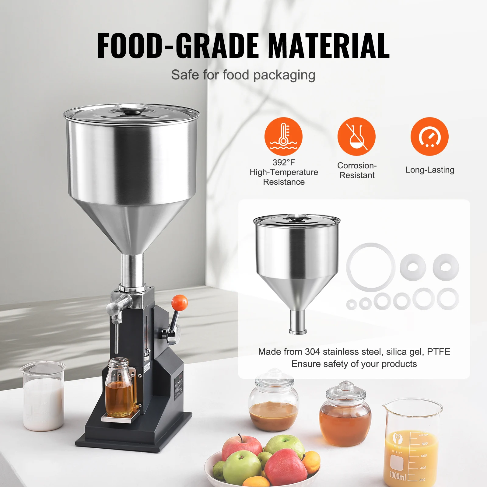 5-50/100ml A03 Manual Paste Liquid Filling Machine Bottle Liquid Filler with Pedal for Water Juice Cosmetic Milk Oil - Image 5