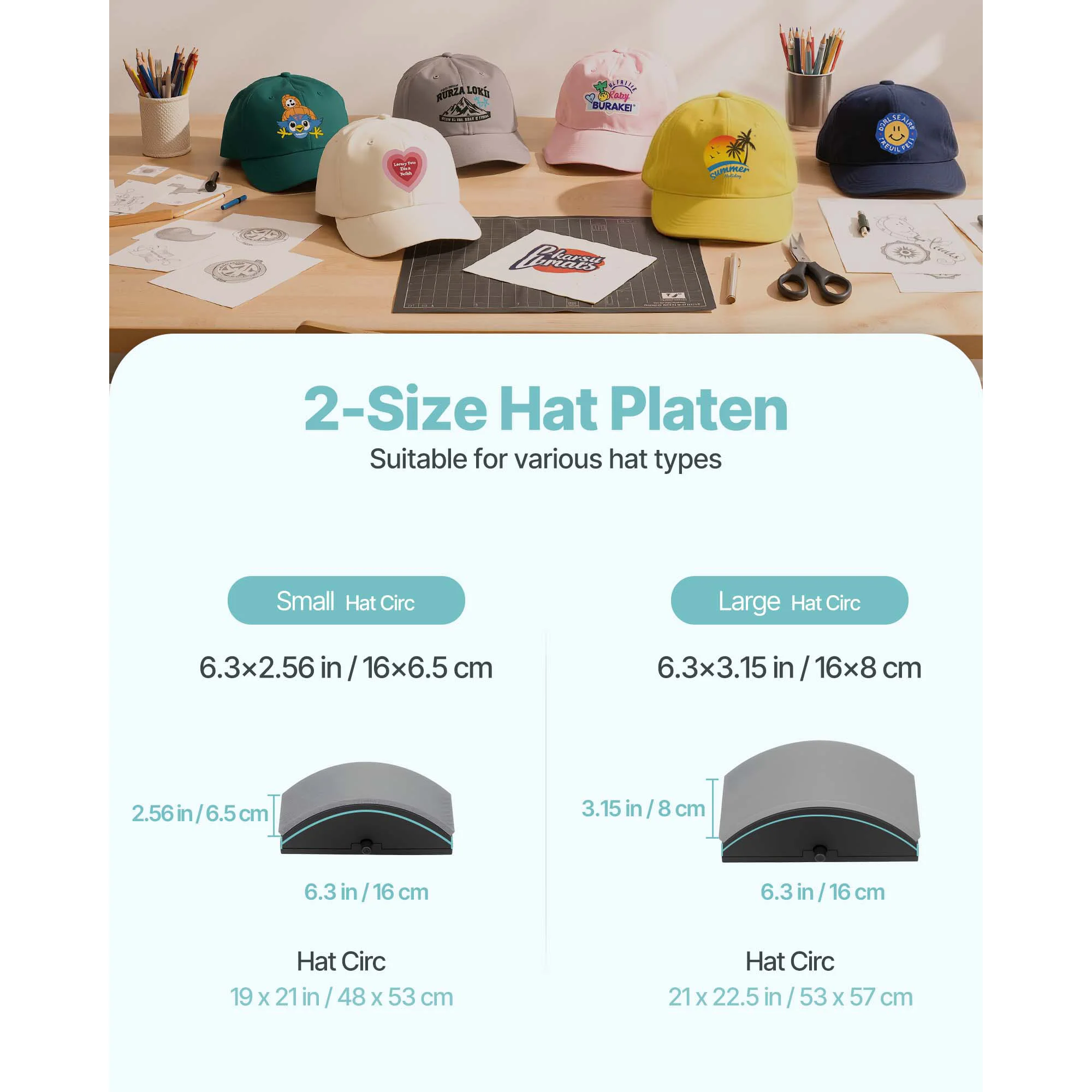 Hat Heat Press Machine with 2/4pcs Interchangeable Platens Precise Temperature and Time Control Hat Heat Press - Image 6