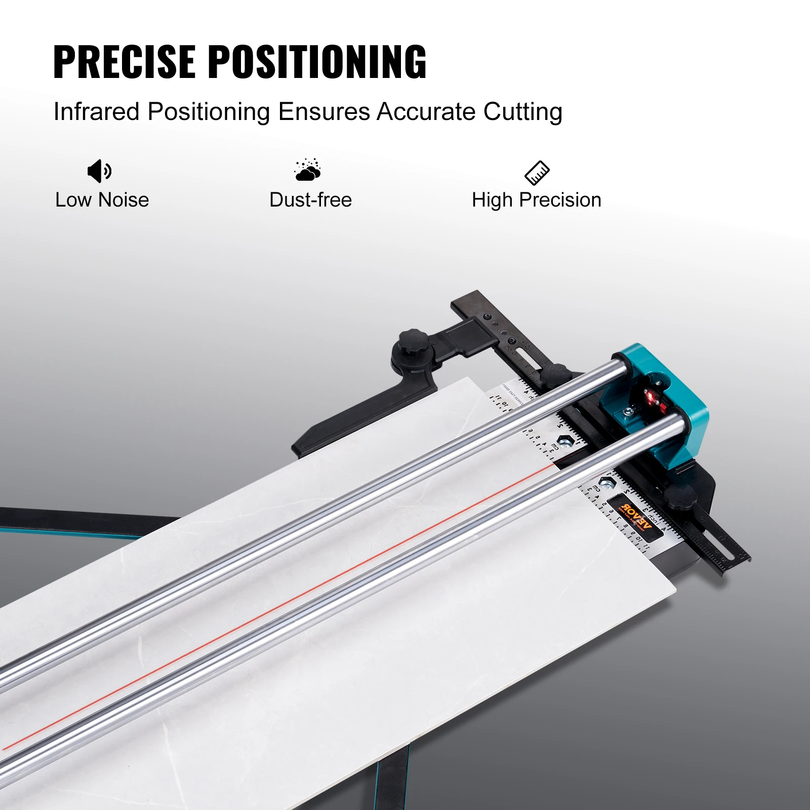 Manual Tile Cutter Laser Positioning Single Rails W/ Supporting Feet Professional Push Knife for Cutting Ceramic - Image 3