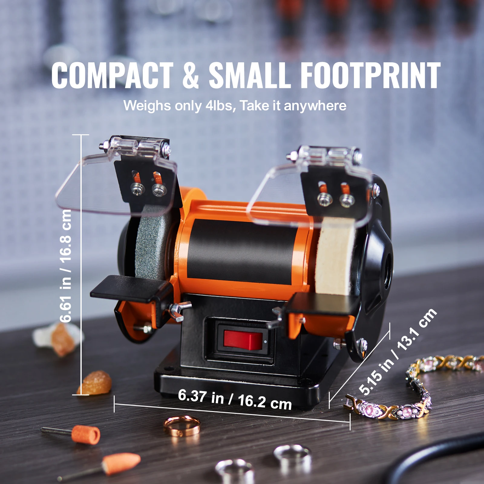 3in Jewelry Polisher Buffer Brushless Adjustable Speed Mini Multi-purpose Bench Grinder Polishing Machine for Gemstones - Image 4