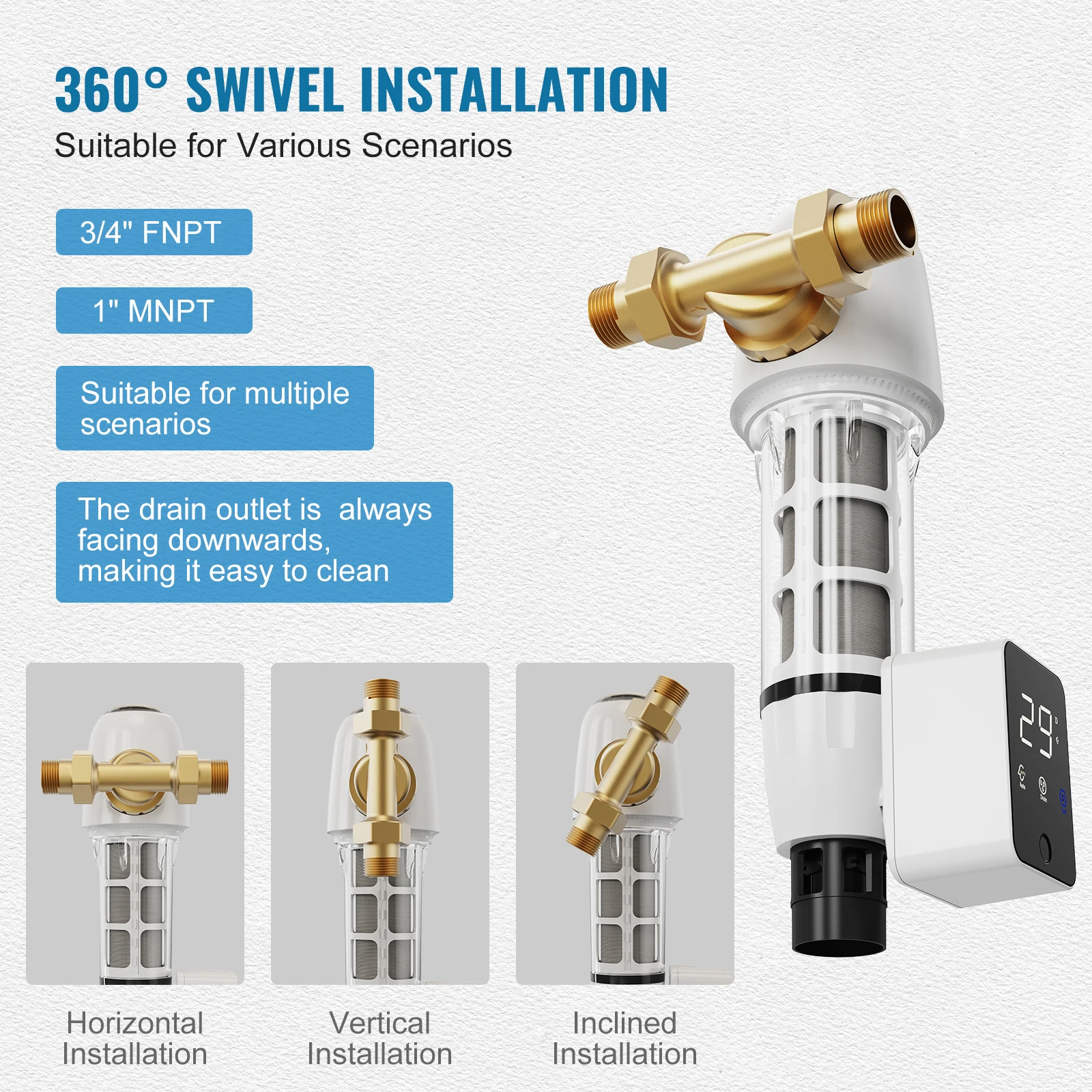 Spin Down Filter Whole House Sediment Filter for Whole House Water Filtration Systems Well Water Sediment Filter - Image 6